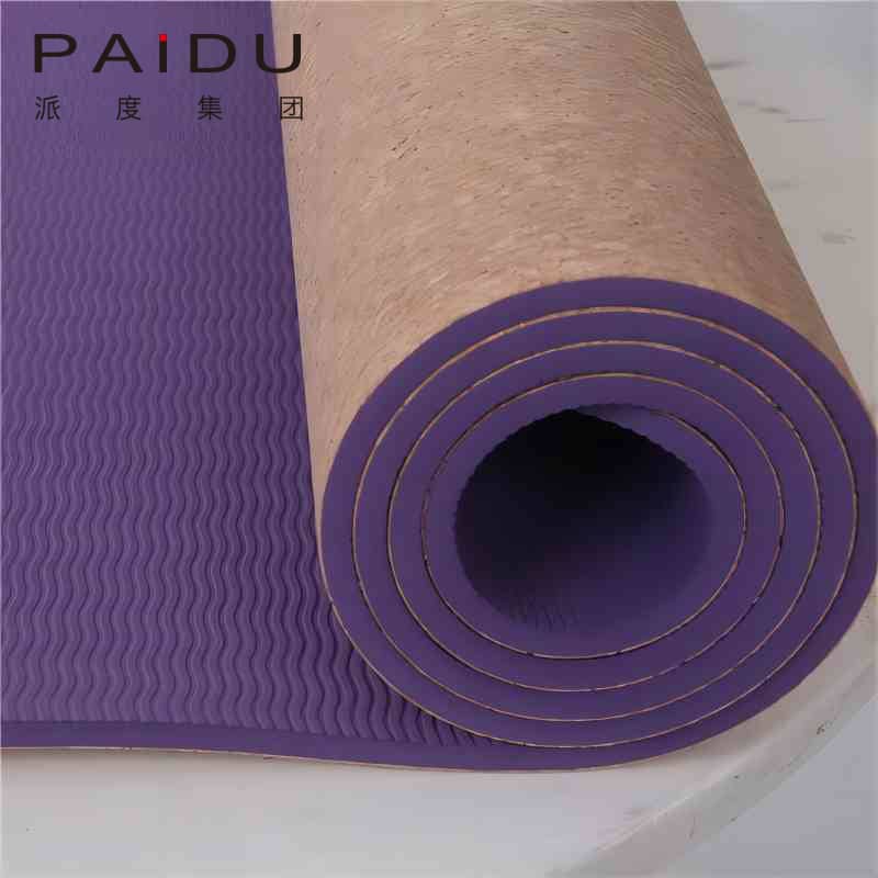 High Quality Purple Cork TPE Yoga Mats Bulk - Durable and Affordable | Paidu Supplier