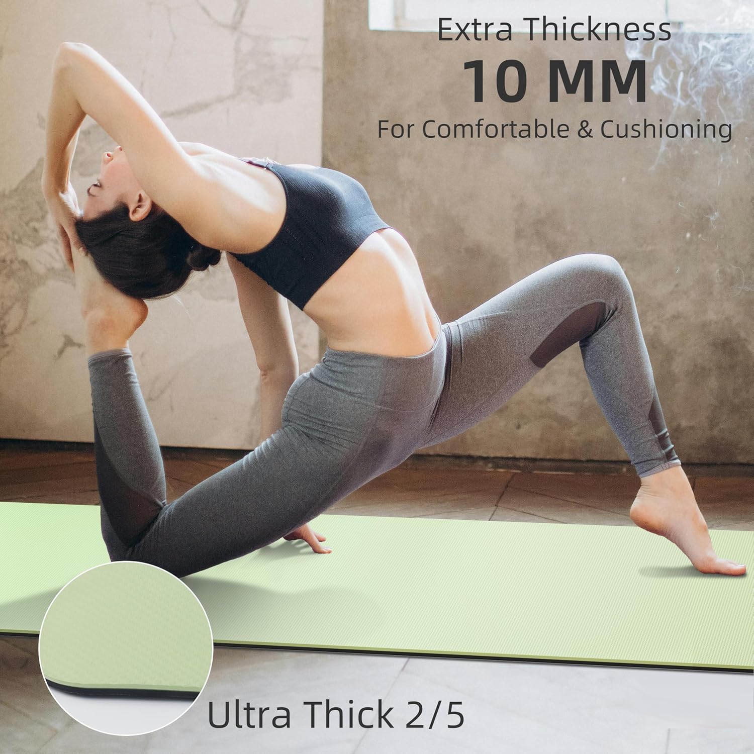 PAIDU Yoga Mat Non Slip Anti-tear,extra thick High Resiliency Professional POE Yoga Mats for Women Men Kids,70