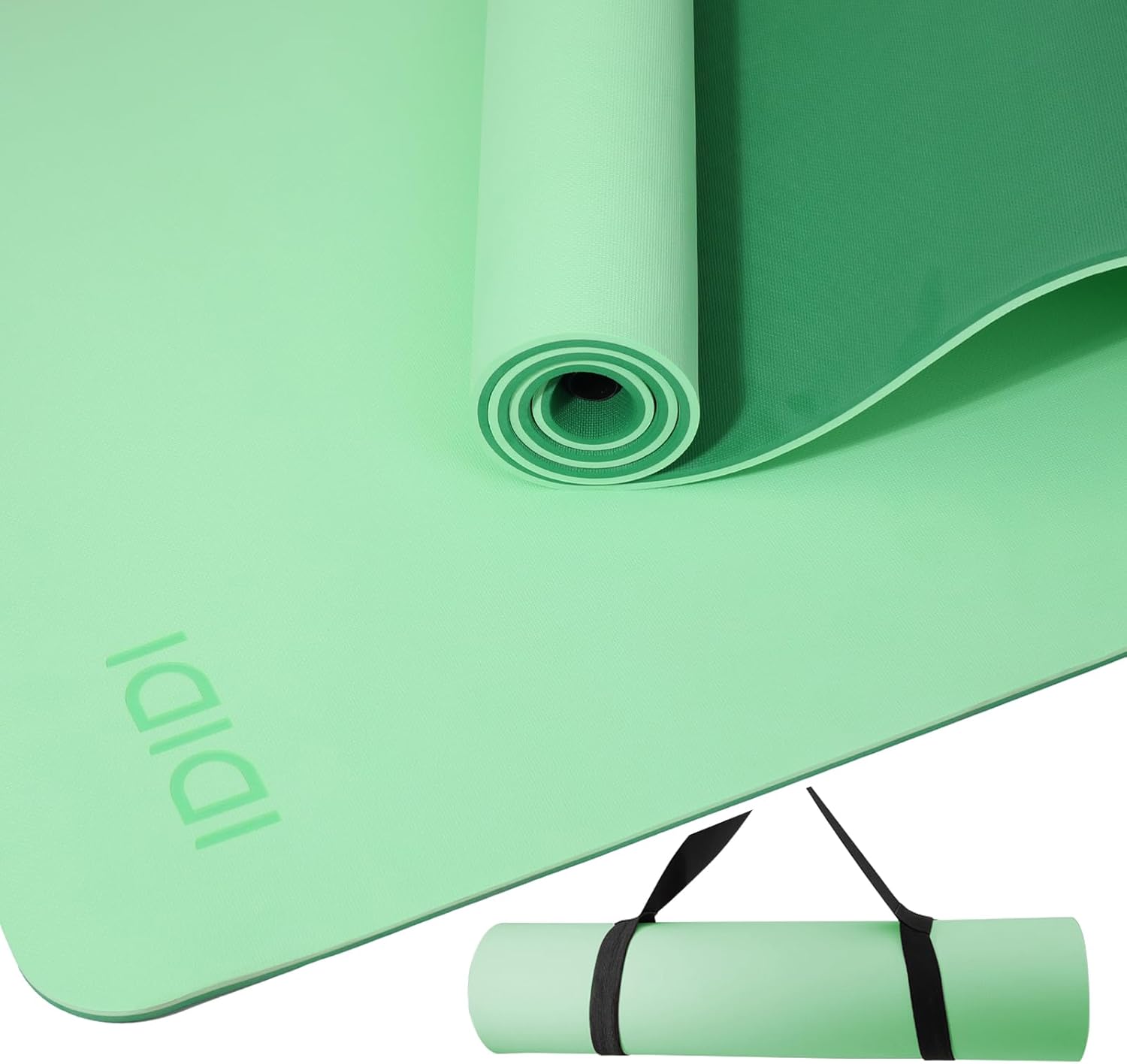 IDIDI Yoga Mat with Strap,Non-Skid Workout Mat,8mm Thick Yoga Mat,POE Yoga Mats for Women Men Kids,Exercise Mat with Easy-Cinch,72