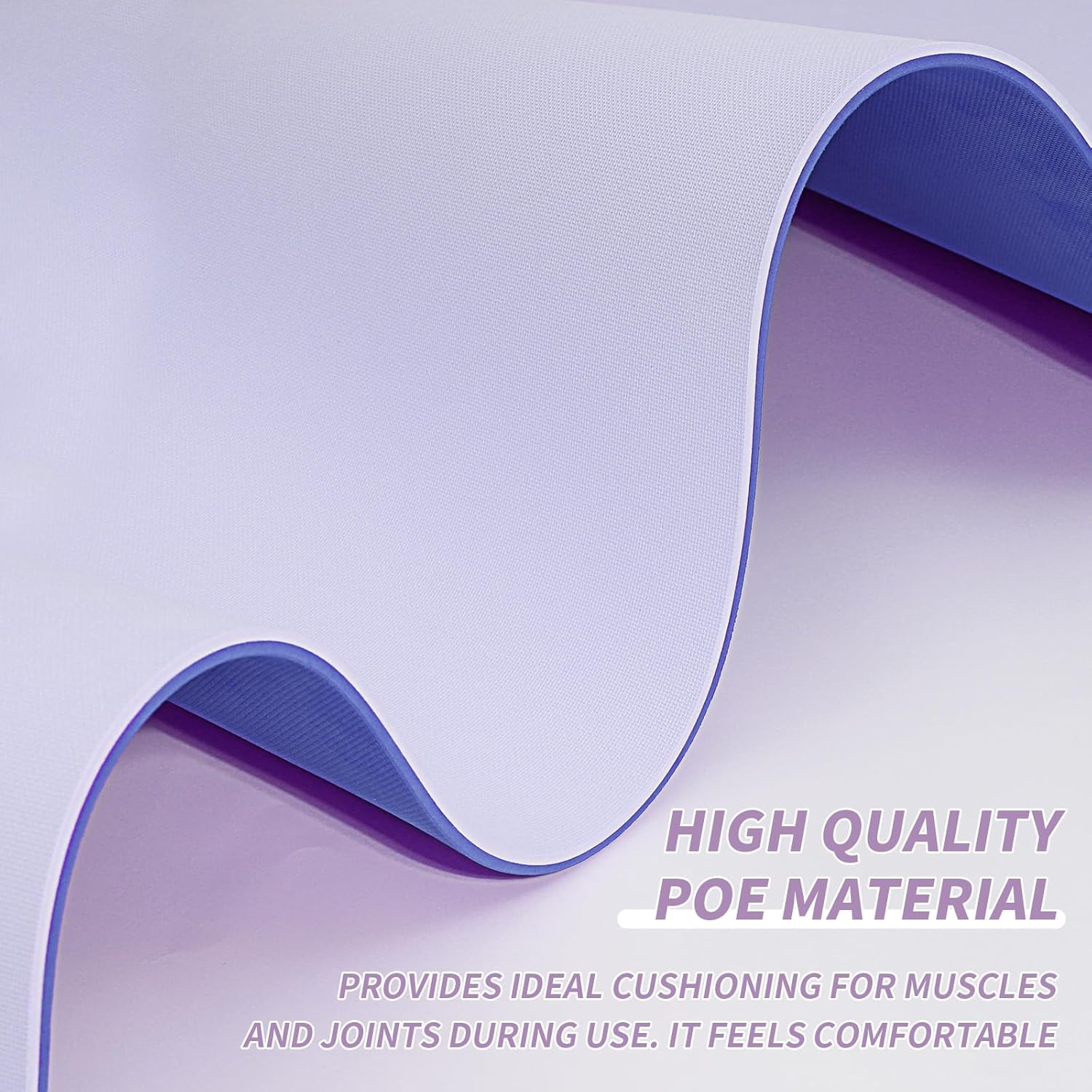 IDIDI Yoga Mat with Strap,Non-Skid Workout Mat,8mm Thick Yoga Mat,POE Yoga Mats for Women Men Kids,Exercise Mat with Easy-Cinch,72