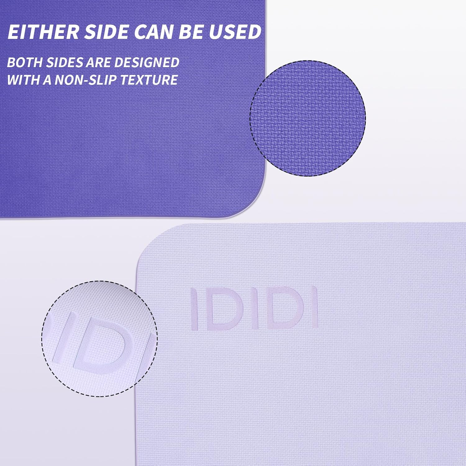 IDIDI Yoga Mat with Strap,Non-Skid Workout Mat,8mm Thick Yoga Mat,POE Yoga Mats for Women Men Kids,Exercise Mat with Easy-Cinch,72