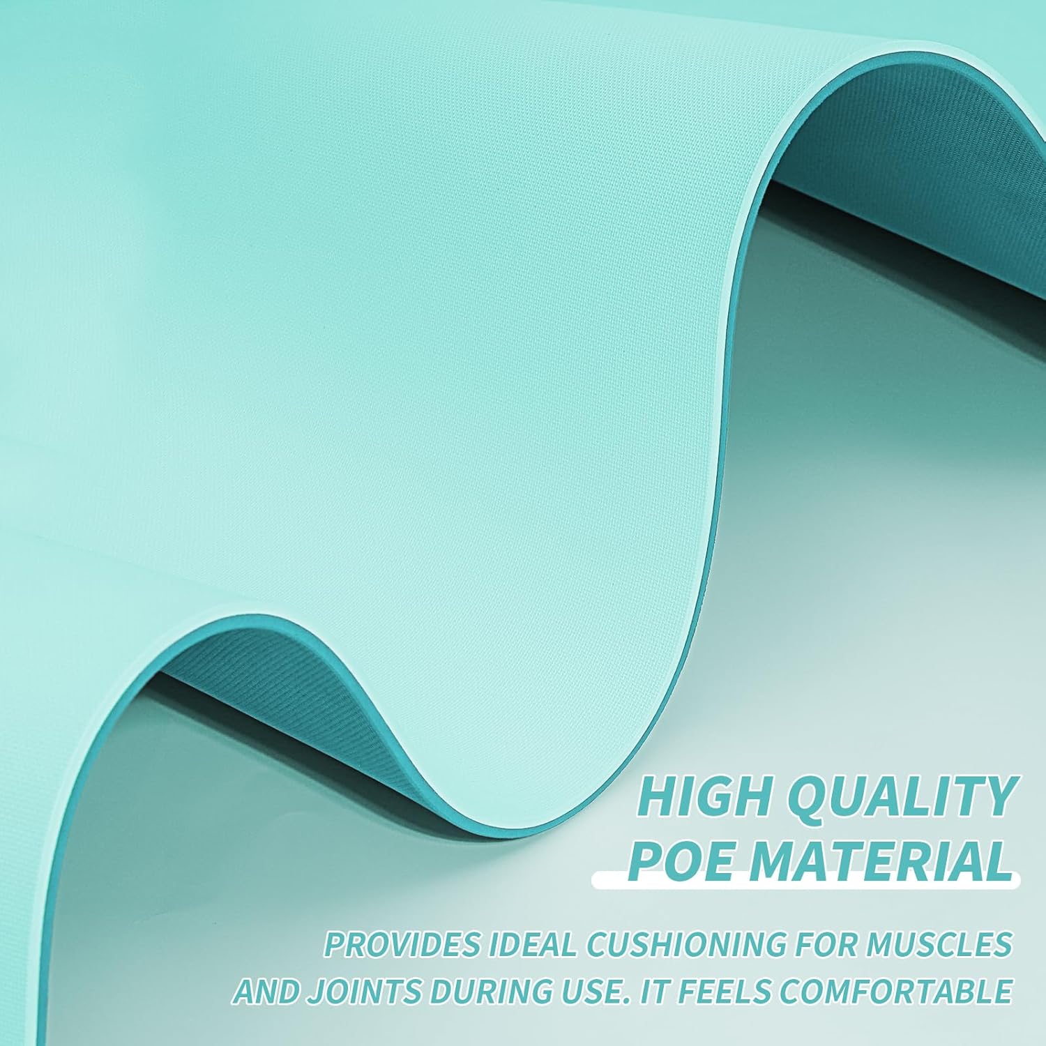 IDIDI Yoga Mat with Strap,Non-Skid Workout Mat,8mm Thick Yoga Mat,POE Yoga Mats for Women Men Kids,Exercise Mat with Easy-Cinch,72