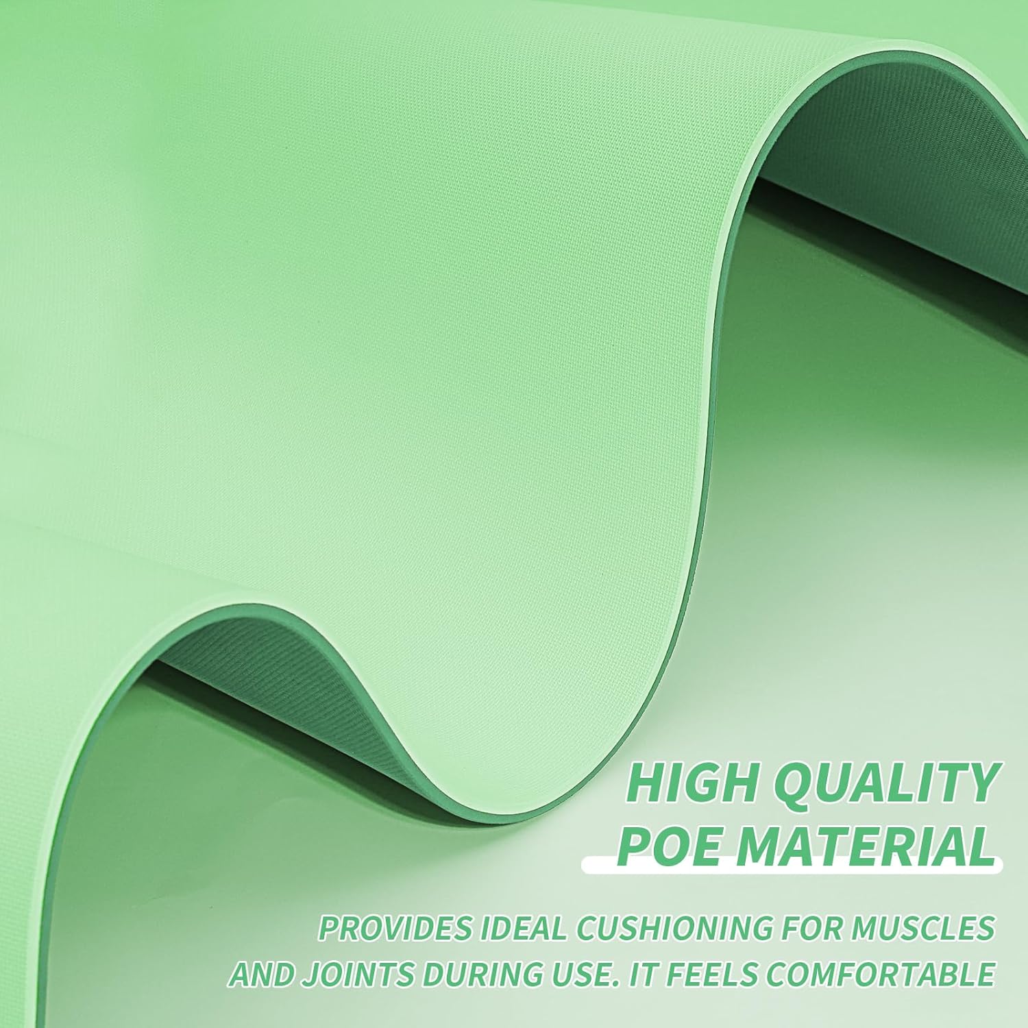 IDIDI Yoga Mat with Strap,Non-Skid Workout Mat,8mm Thick Yoga Mat,POE Yoga Mats for Women Men Kids,Exercise Mat with Easy-Cinch,72