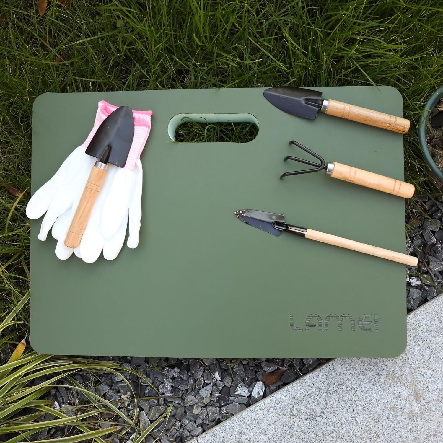 LAMEI Extra Thick Garden Kneeling Pad 1.6inch, PU Leather Waterproof Surface, Non-Slip High Density POE, High Resilience, Lightweight, Easy Clean Knee Pad for Gardening, Yoga, Housework