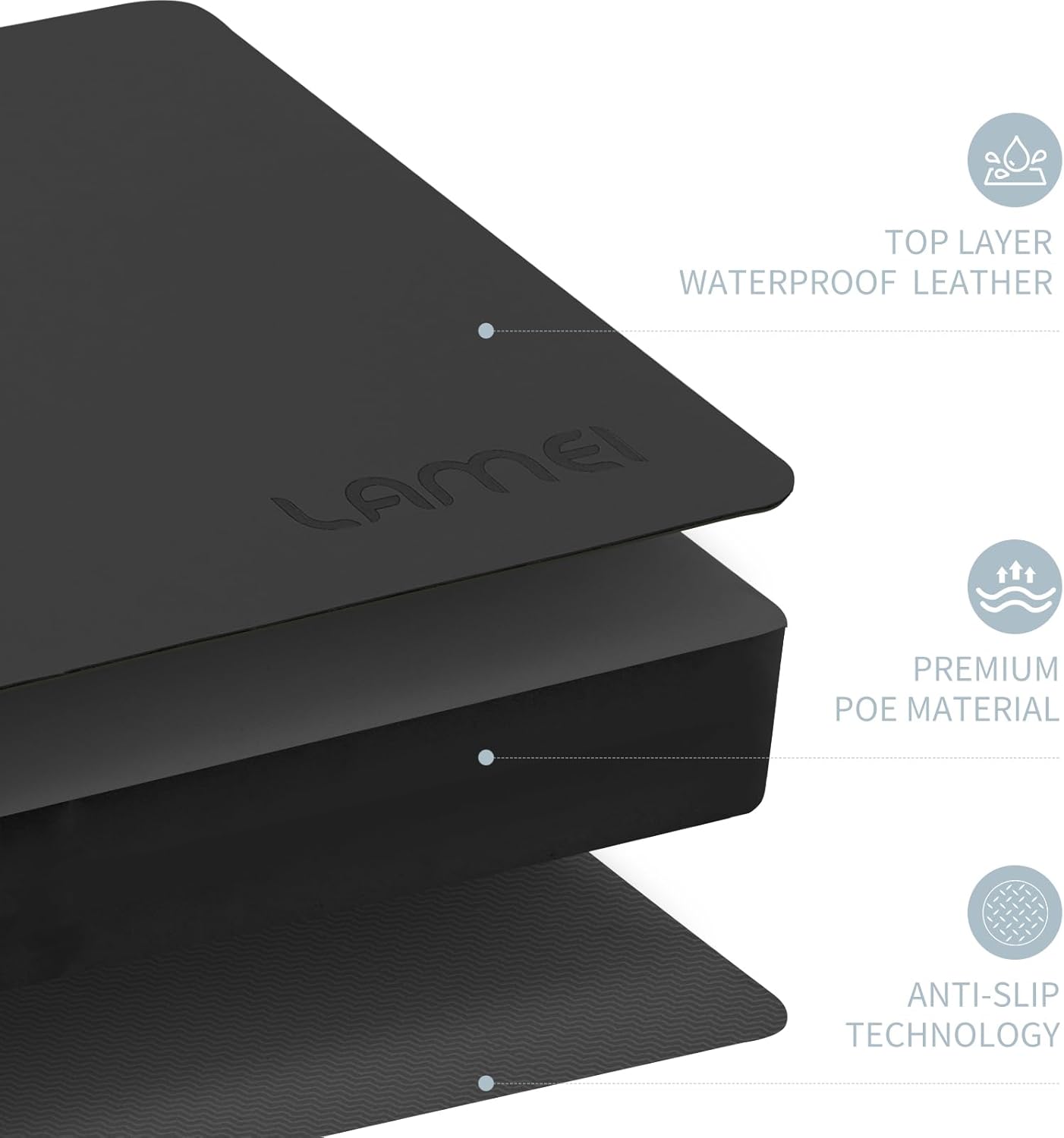 LAMEI Extra Thick Garden Kneeling Pad 1.6inch, PU Leather Waterproof Surface, Non-Slip High Density POE, High Resilience, Lightweight, Easy Clean Knee Pad for Gardening, Yoga, Housework