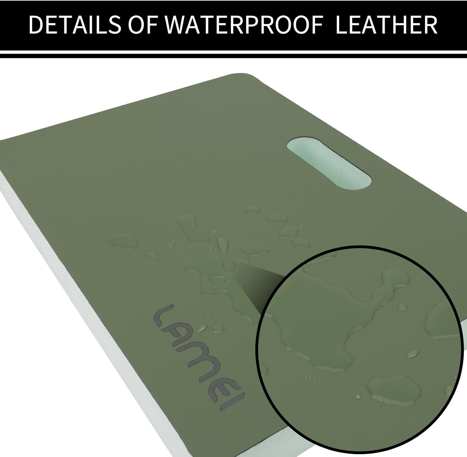 LAMEI Extra Thick Garden Kneeling Pad 1.6inch, PU Leather Waterproof Surface, Non-Slip High Density POE, High Resilience, Lightweight, Easy Clean Knee Pad for Gardening, Yoga, Housework