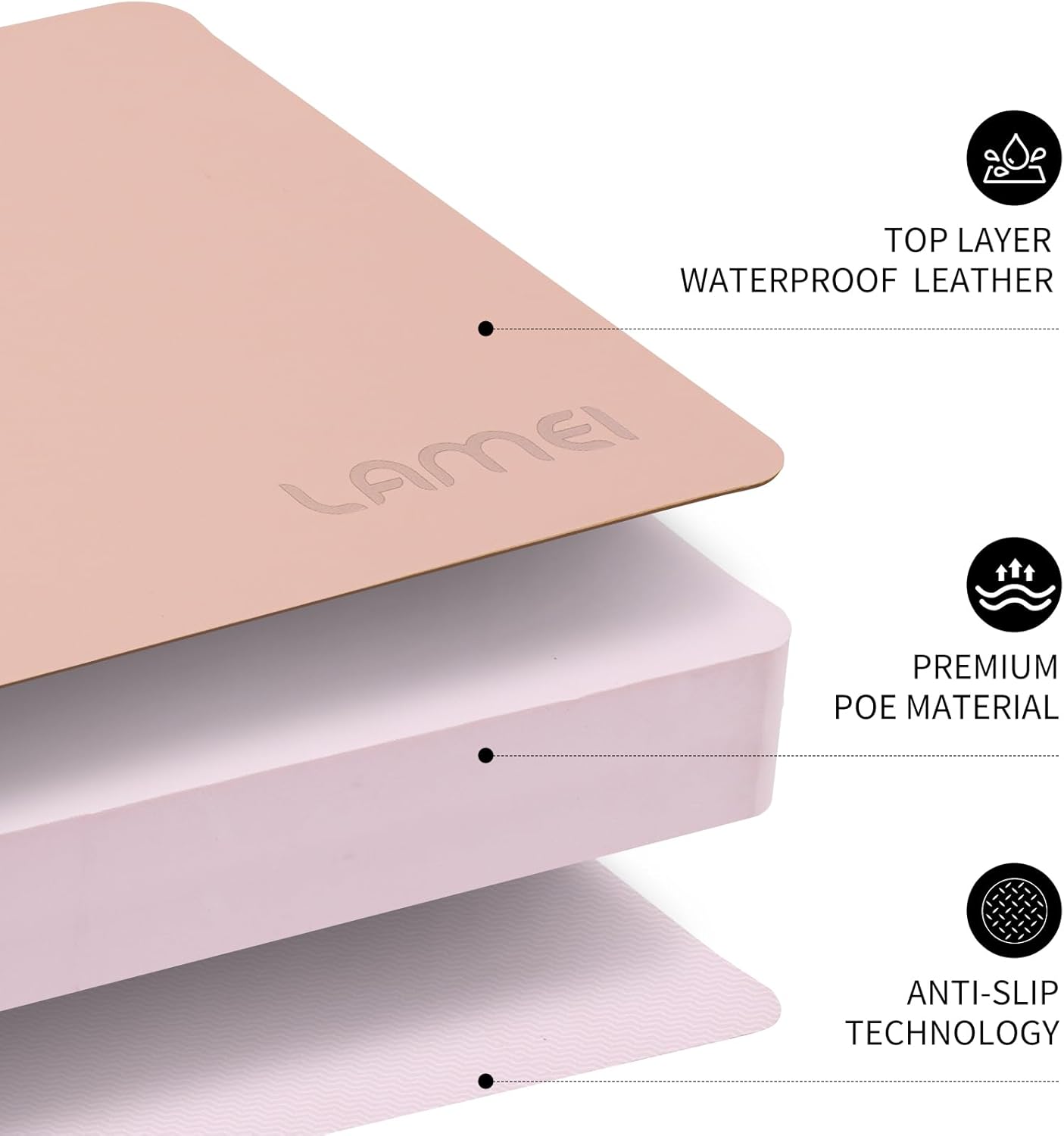 LAMEI Extra Thick Garden Kneeling Pad 1.6inch, PU Leather Waterproof Surface, Non-Slip High Density POE, High Resilience, Lightweight, Easy Clean Knee Pad for Gardening, Yoga, Housework