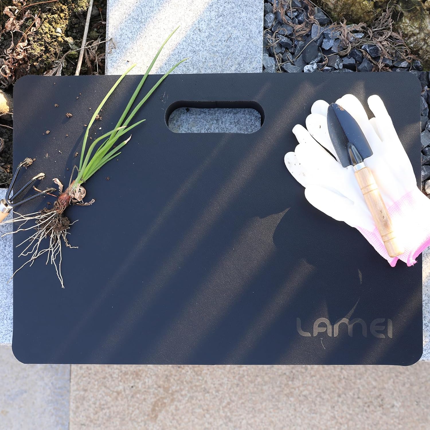 LAMEI Extra Thick Garden Kneeling Pad 1.6inch, PU Leather Waterproof Surface, Non-Slip High Density POE, High Resilience, Lightweight, Easy Clean Knee Pad for Gardening, Yoga, Housework