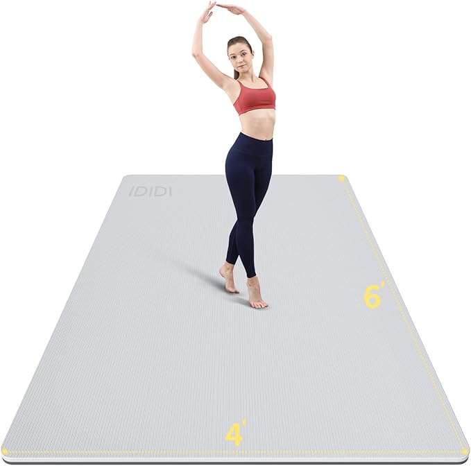 8mm Large Yoga Mat (6'x 4') - Extra Long and Wide 72 x 48 x 0.32 inches, Non-Slip POE Fitness Mat, Eco-Friendly, Thick Wide Exercise Mat for Home Workouts,Ideal for Yoga Pilates.