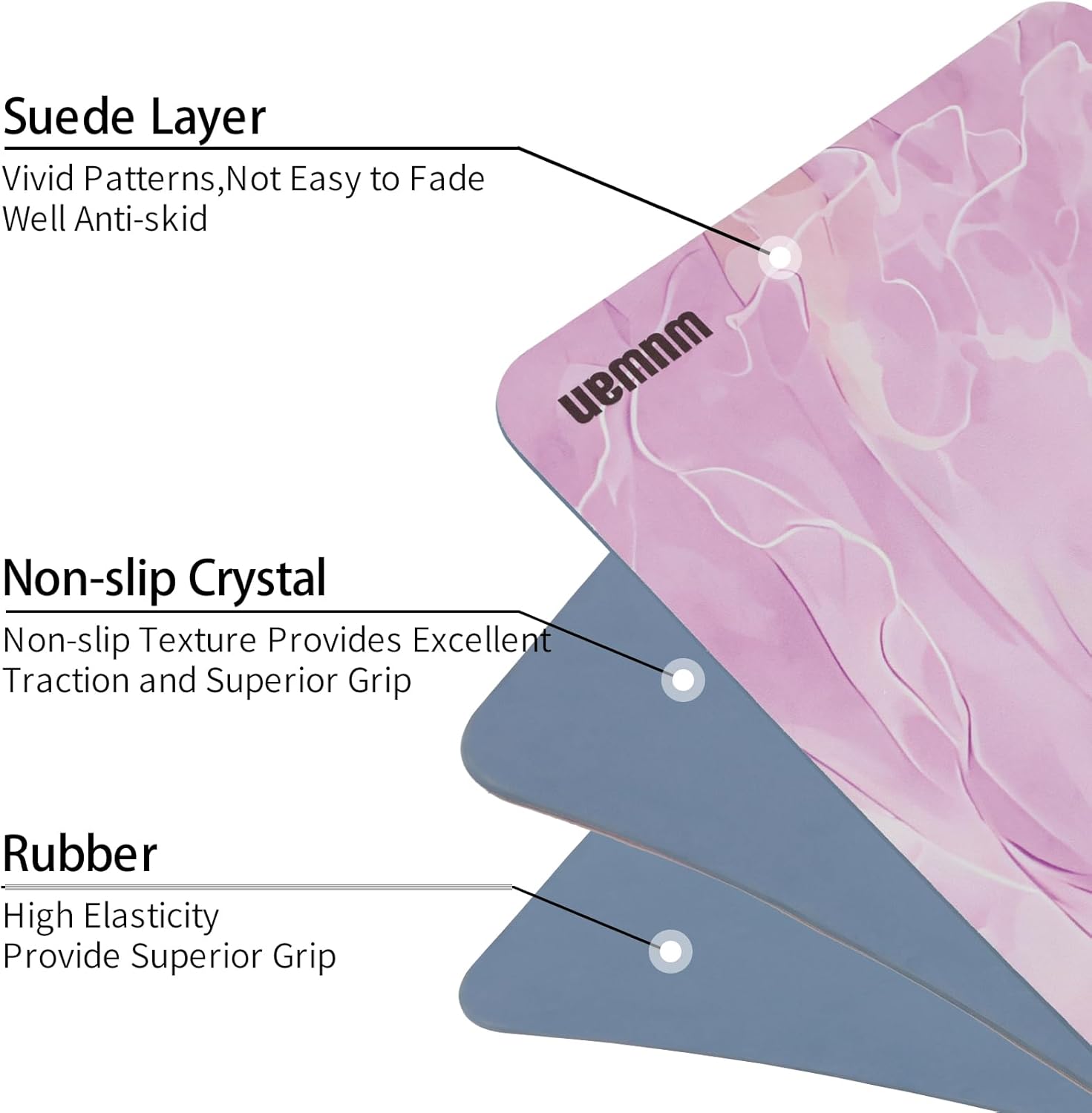 Hot Yoga Mat Printed, Thick 6mm Non Slip Suede tpe yoga Mat with Strap for Women Men Yoga, Pilates, Exercise, Fitness, Floor, Workouts violet smile