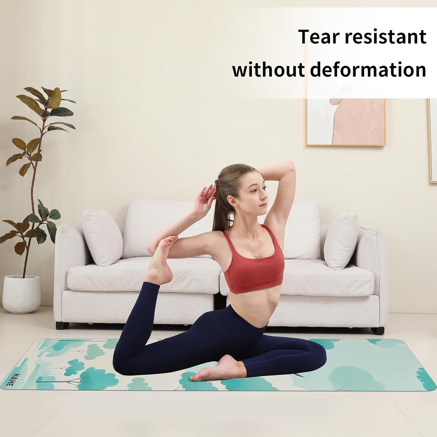 Large Yoga Matt Non-Slip Thick 1/3 Inch Eco-Friendly Exercise Mat with Carrying Strap for Women Yoga, Pilates, Home Workouts (72x32