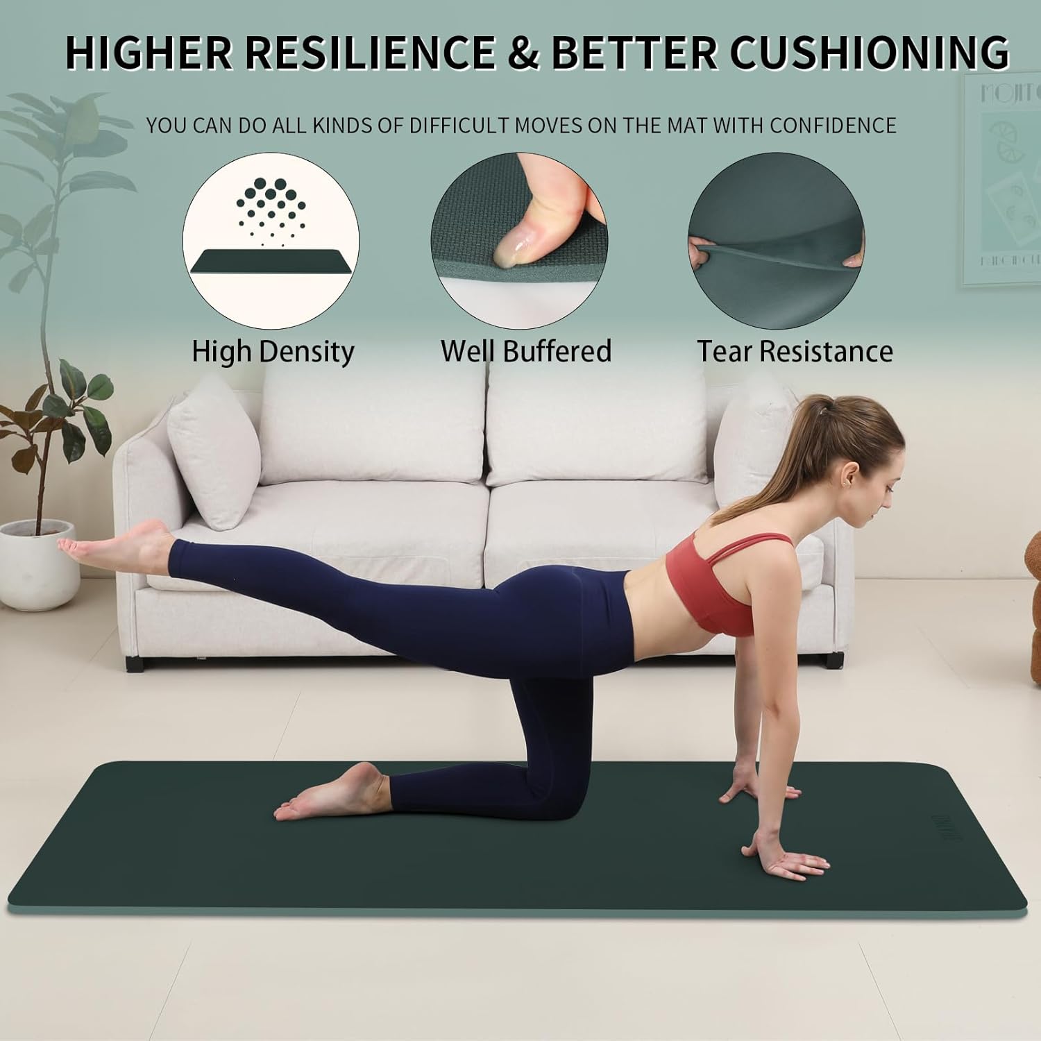 Extra Wide yoga mat 70cm Non Slip POE Exercise Mat Eco Friendly High Resiliency Fitness Mats With Strap for Women,gymnastics, Pilates, Home, Floor, Workout (72