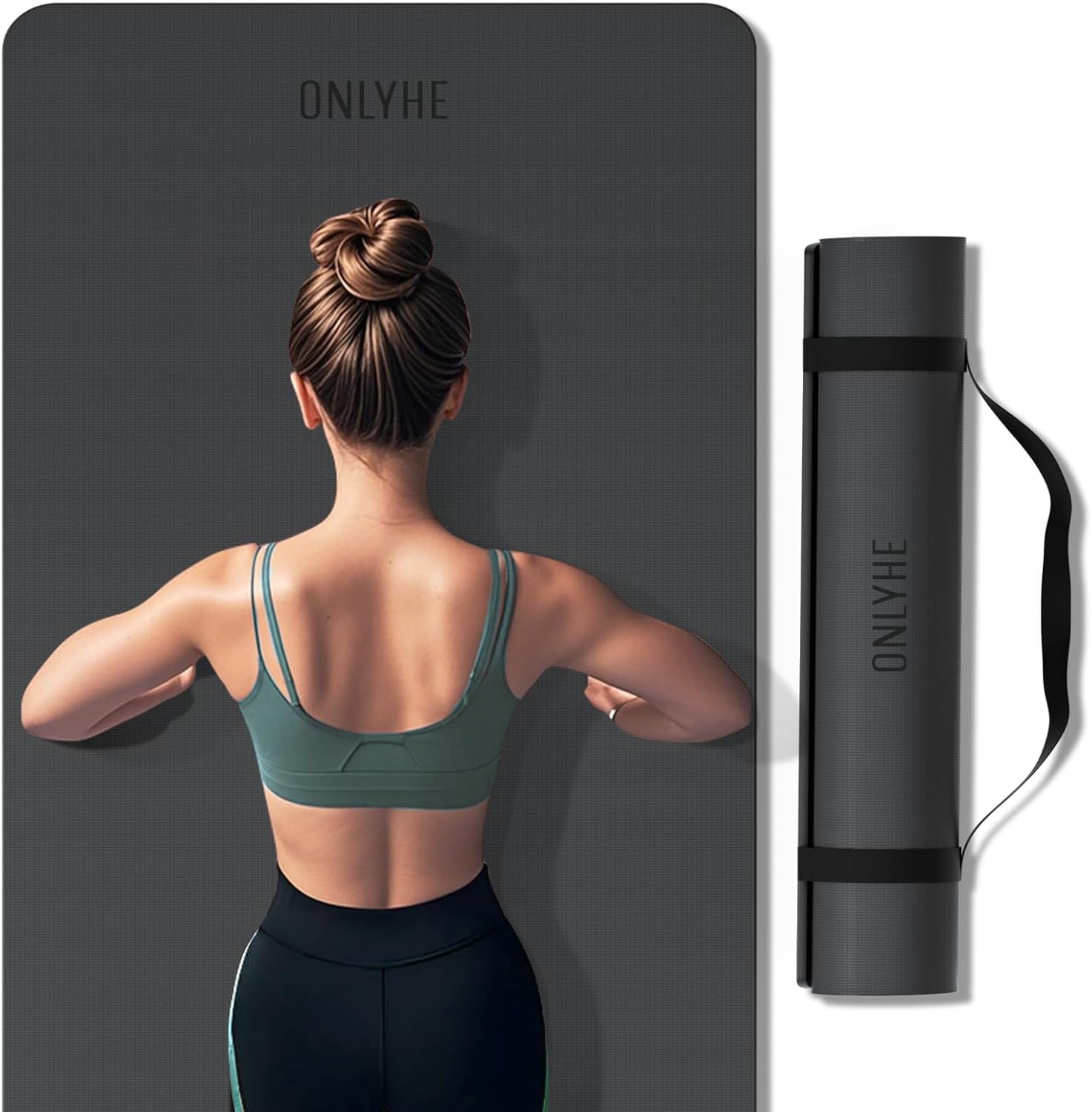 Extra Wide Yoga Mat 66cm & 8mm thick Exercise mat, Soft Lightweight POE Fitness Mat with strap, High Elasticity, Anti-fatigue for Women, Yoga, Camping, Travel, Gym & Outdoor | 72