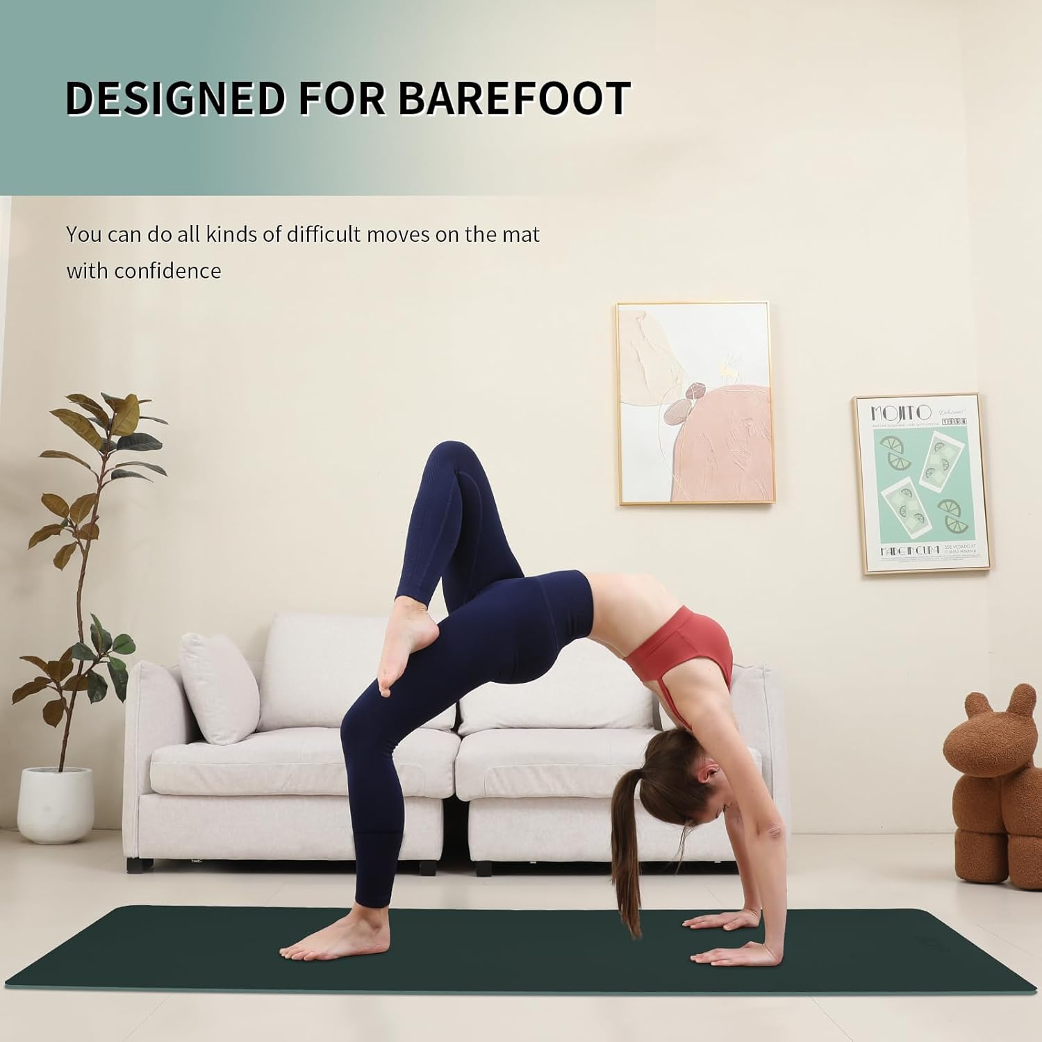 Extra Wide yoga mat 70cm Non Slip POE Exercise Mat Eco Friendly High Resiliency Fitness Mats With Strap for Women,gymnastics, Pilates, Home, Floor, Workout (72