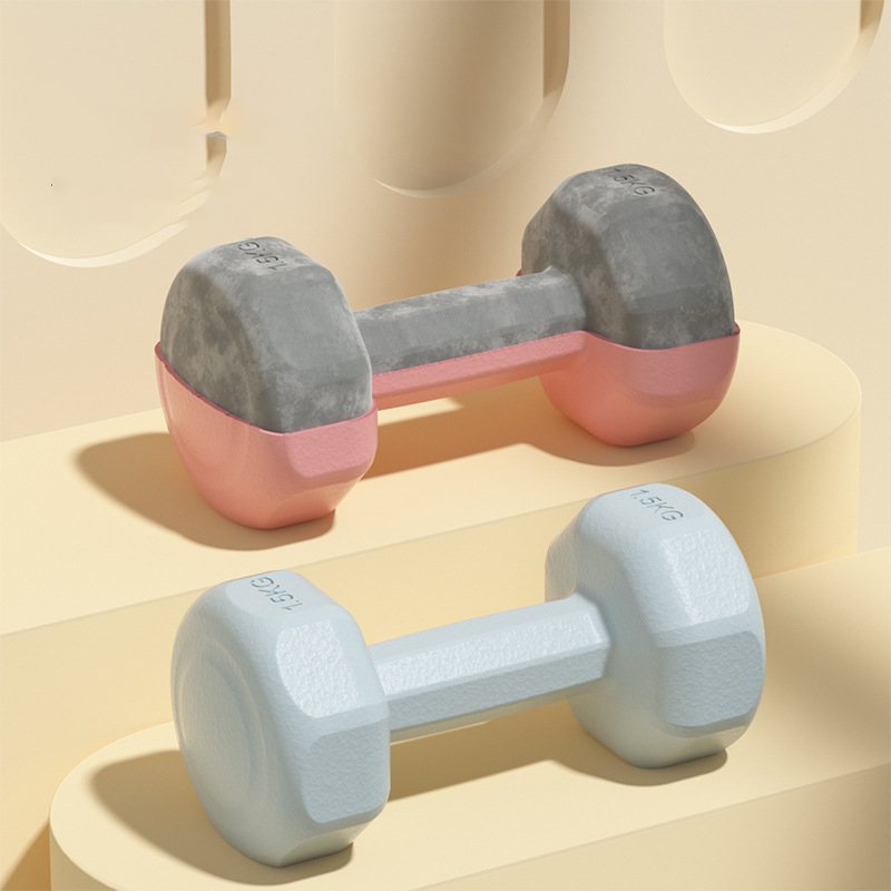 Dip Plastic Dumbbell Colorful Lady Fitness Home Solid Iron Small Dumbbell Strength Training Equipment - Paidu Group
