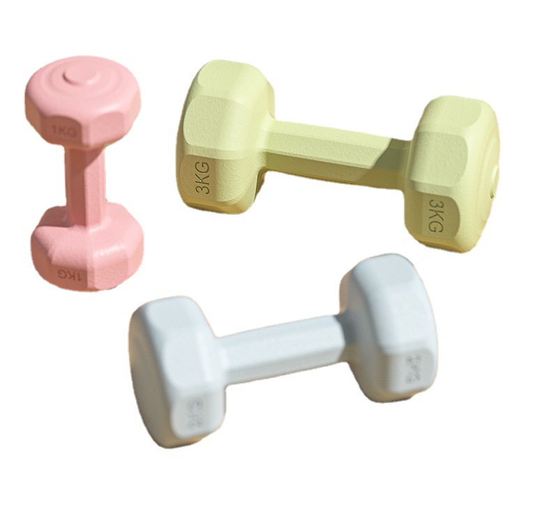 Dip Plastic Dumbbell Colorful Lady Fitness Home Solid Iron Small Dumbbell Strength Training Equipment - Paidu Group