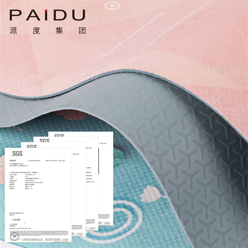 Paidu Manufacturer Quality Exquisite Cheap Suede Tpe Folding Yoga Mat