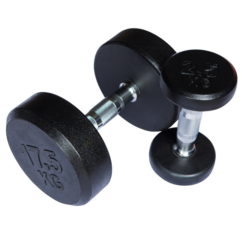 Round Head Dumbbell Cast Iron Men's Fitness Equipment Can Be Wholesale Multi-Weight Natural Rubber -Paidu Group