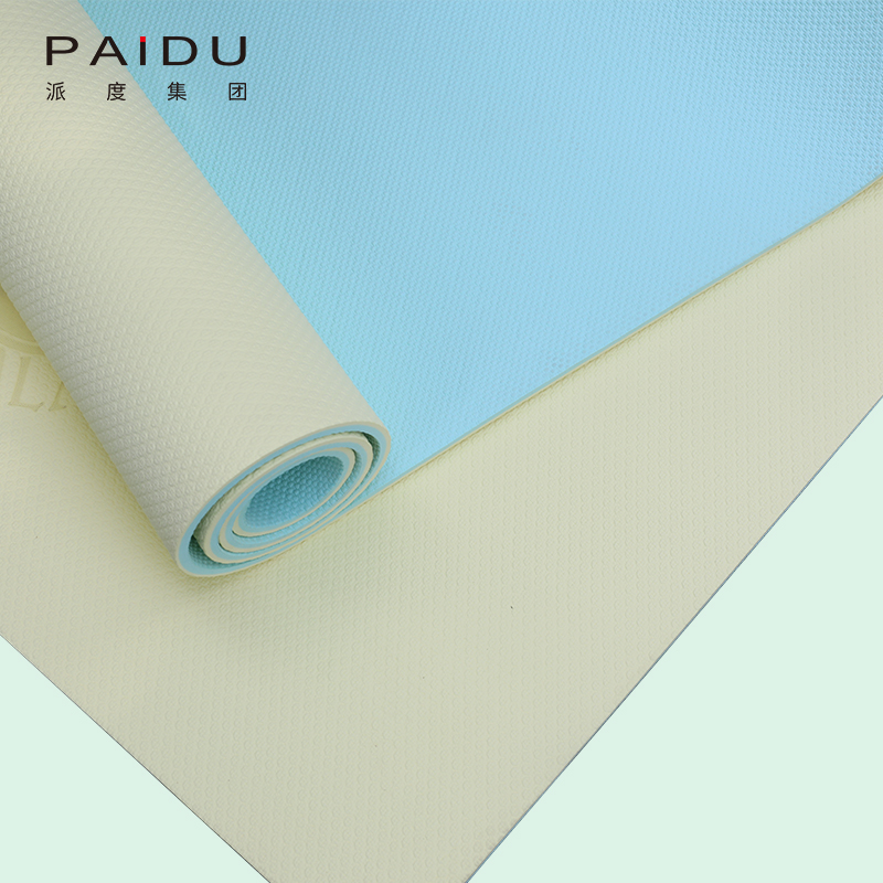 Paidu High Elastic TPE Yoga Mat Double Color 6mm Mat Customized High Quality Eco Friendly Natural Professional Manufacturer