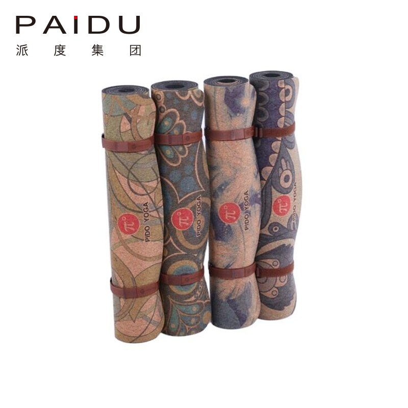 Paidu Manufacturer Quality 5mm Wholesale Cork Rubber Printing Yoga Mat Manufacturer