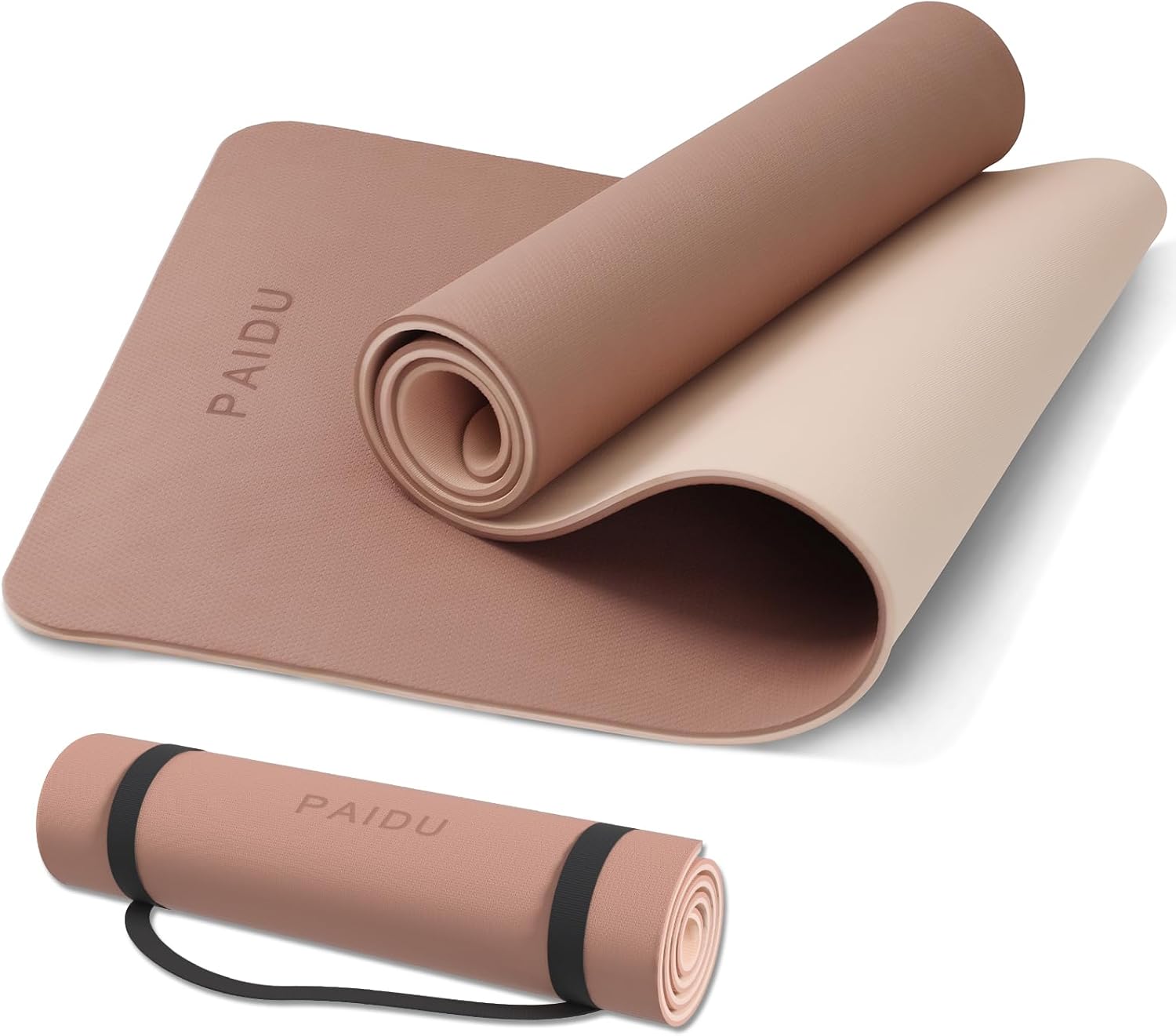 PAIDU Yoga Mat Non Slip Anti-tear,extra thick High Resiliency Professional POE Yoga Mats for Women Men Kids,70"x24"x10mm,Workout, Yoga, Pilates and Floor Exercise, with Carrier Strap