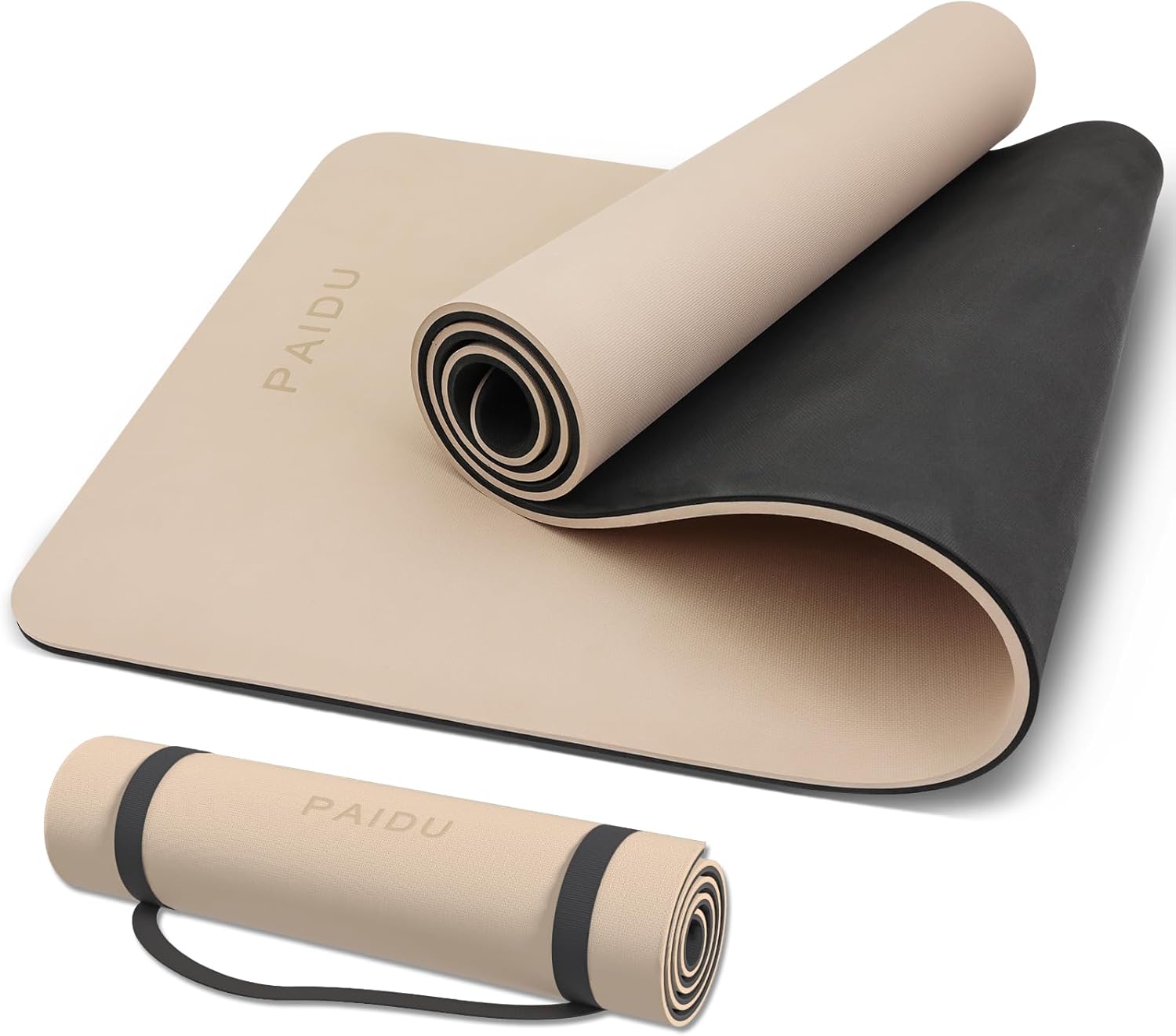 PAIDU Yoga Mat Non Slip Anti-tear,extra thick High Resiliency Professional POE Yoga Mats for Women Men Kids,70"x24"x10mm,Workout, Yoga, Pilates and Floor Exercise, with Carrier Strap