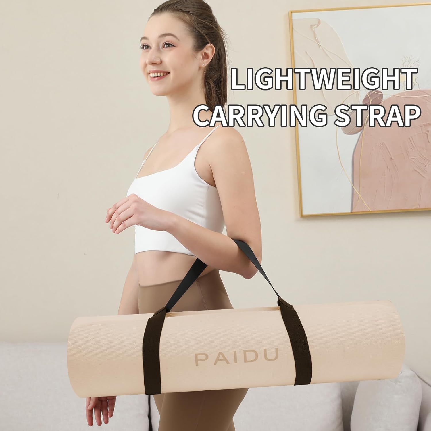 PAIDU Yoga Mat Non Slip Anti-tear,extra thick High Resiliency Professional POE Yoga Mats for Women Men Kids,70