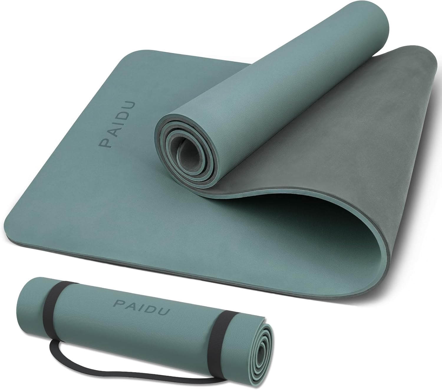 PAIDU Yoga Mat Non Slip Anti-tear,extra thick High Resiliency Professional POE Yoga Mats for Women Men Kids,70"x24"x10mm,Workout, Yoga, Pilates and Floor Exercise, with Carrier Strap