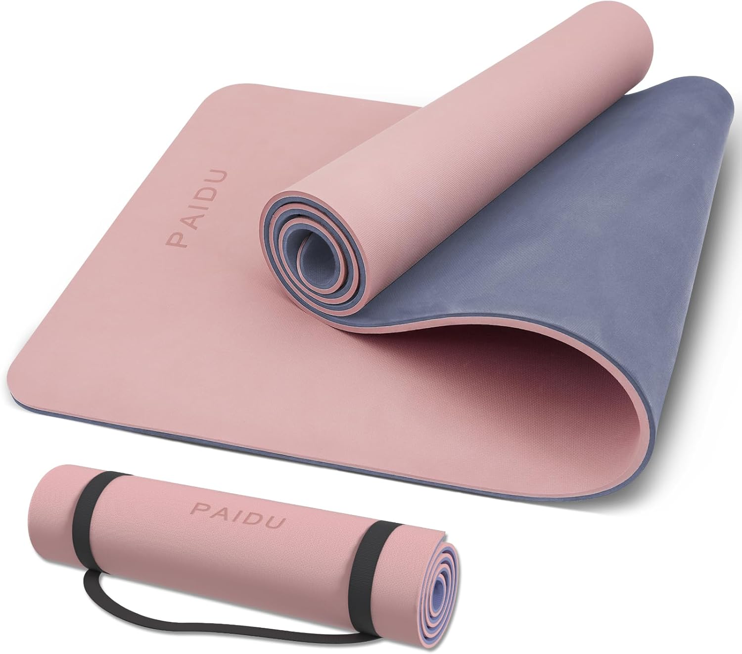 PAIDU Yoga Mat Non Slip Anti-tear,extra thick High Resiliency Professional POE Yoga Mats for Women Men Kids,70
