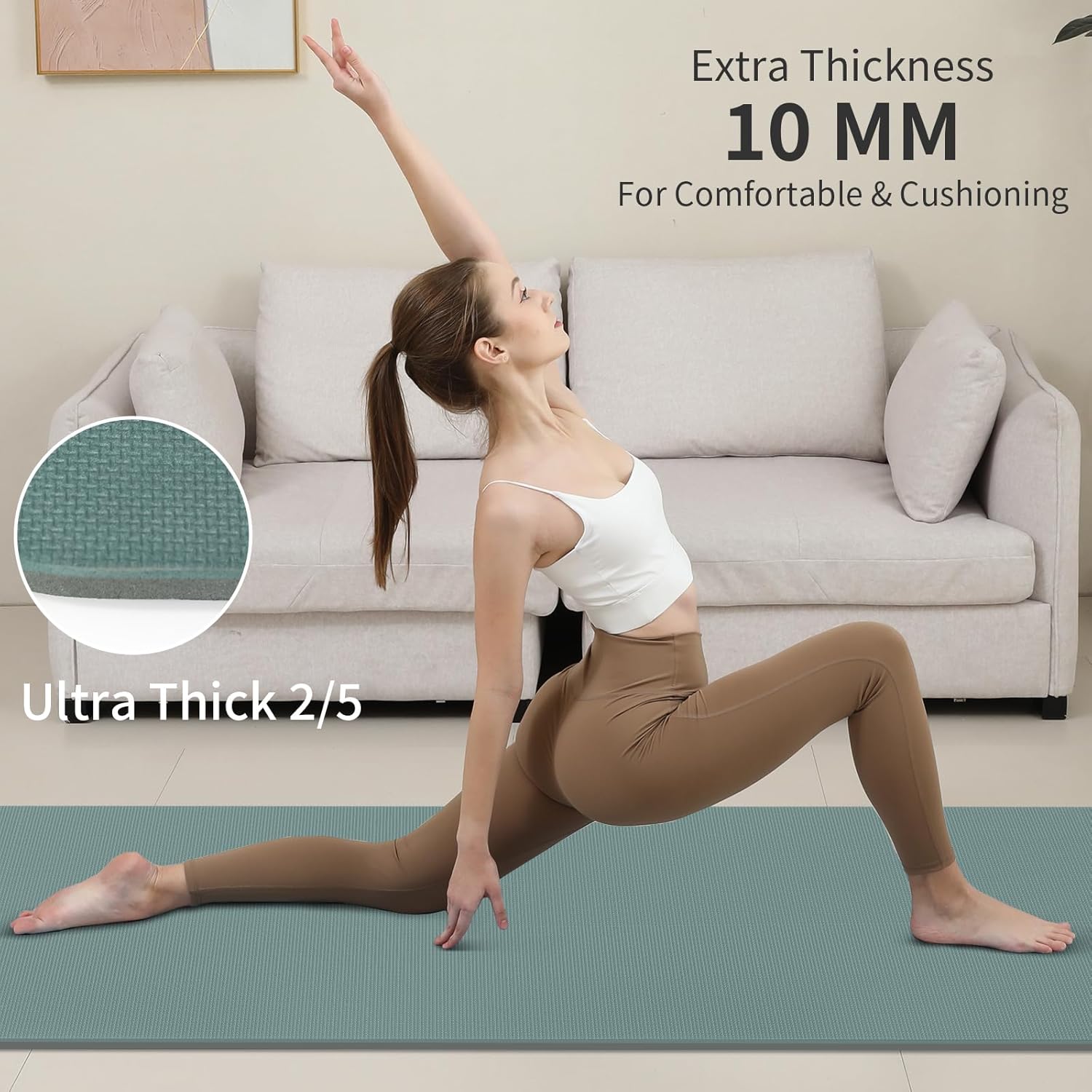 PAIDU Yoga Mat Non Slip Anti-tear,extra thick High Resiliency Professional POE Yoga Mats for Women Men Kids,70