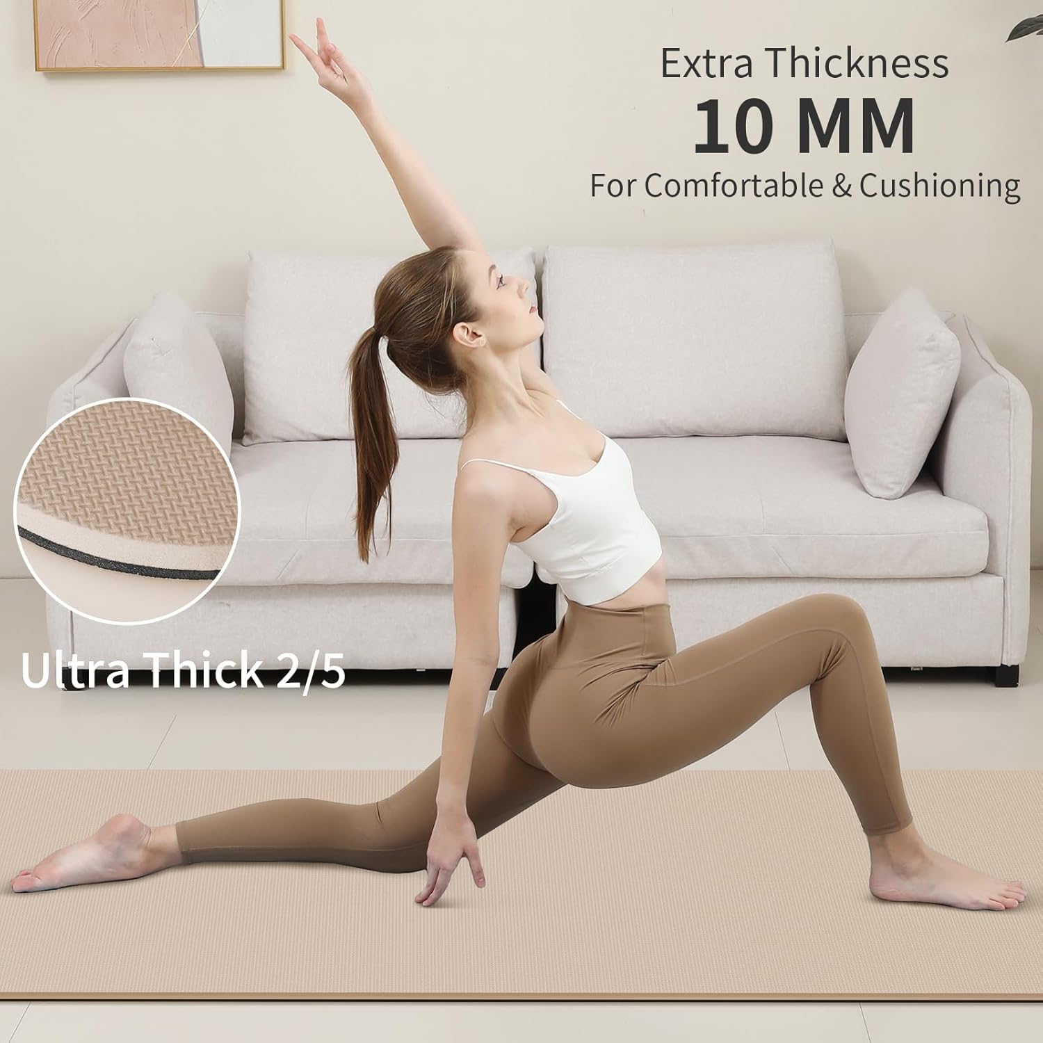 PAIDU Yoga Mat Non Slip Anti-tear,extra thick High Resiliency Professional POE Yoga Mats for Women Men Kids,70