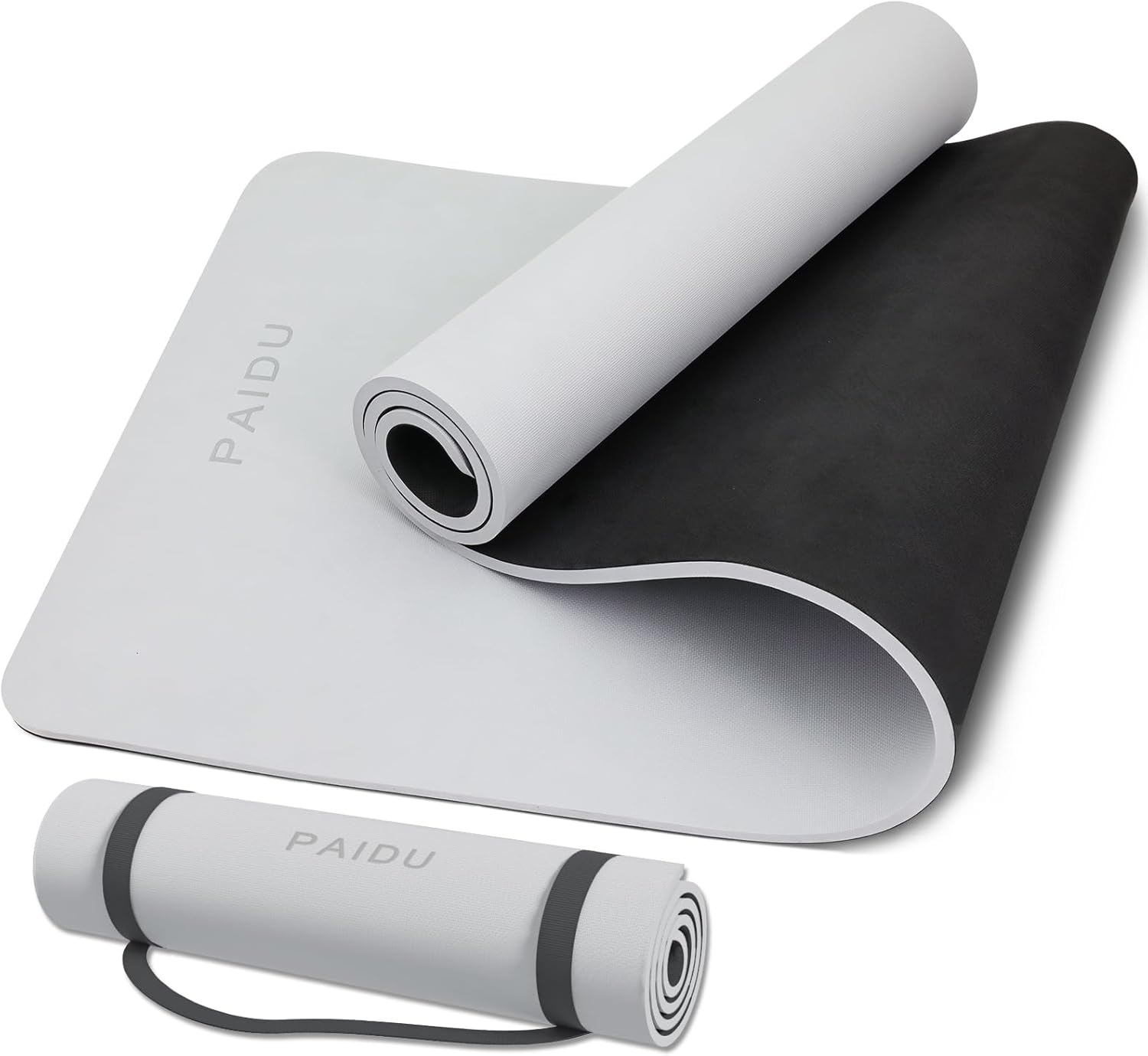 PAIDU Yoga Mat Non Slip Anti-tear,extra thick High Resiliency Professional POE Yoga Mats for Women Men Kids,70"x24"x10mm,Workout, Yoga, Pilates and Floor Exercise, with Carrier Strap