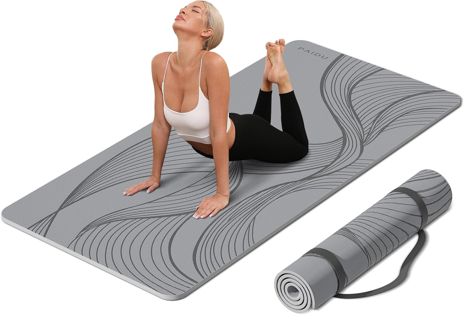 PAIDU Large Size Yoga Mat - 72"x36"x0.4", Extra Wide and Thick, Comfortable and Anti-Slip Exercise Mat, Suitable for All Flooring Types, Perfect for Stretching, Yoga Studios, Gyms, or Home Workouts.