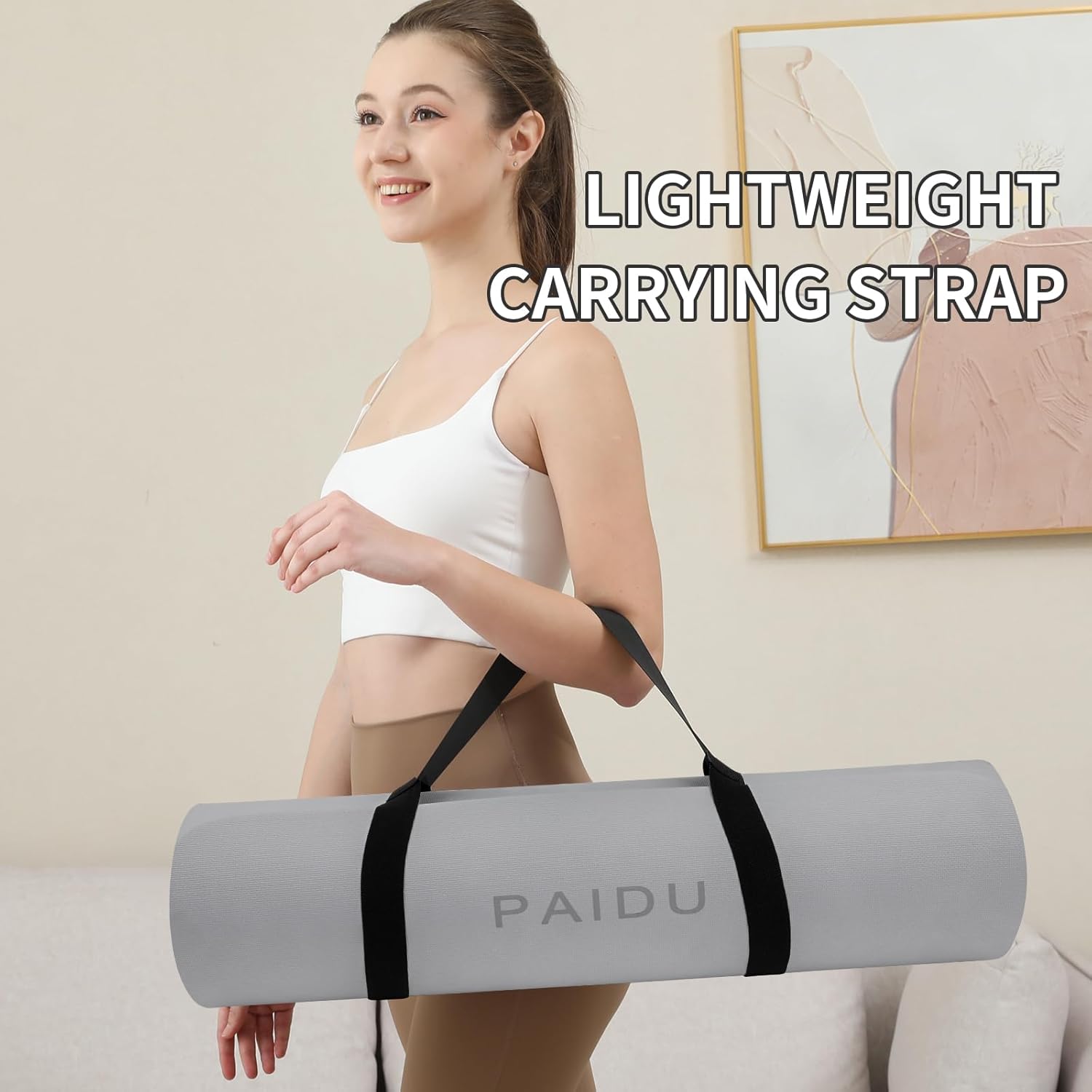 PAIDU Yoga Mat Non Slip Anti-tear,extra thick High Resiliency Professional POE Yoga Mats for Women Men Kids,70