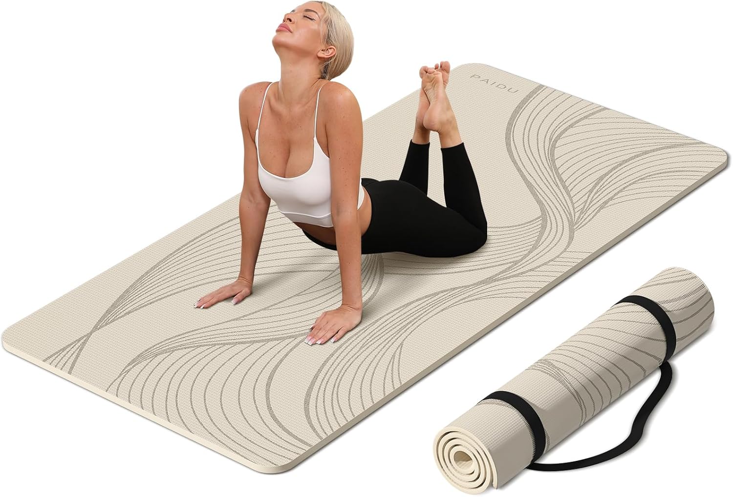 PAIDU Large Size Yoga Mat - 72"x36"x0.4", Extra Wide and Thick, Comfortable and Anti-Slip Exercise Mat, Suitable for All Flooring Types, Perfect for Stretching, Yoga Studios, Gyms, or Home Workouts.