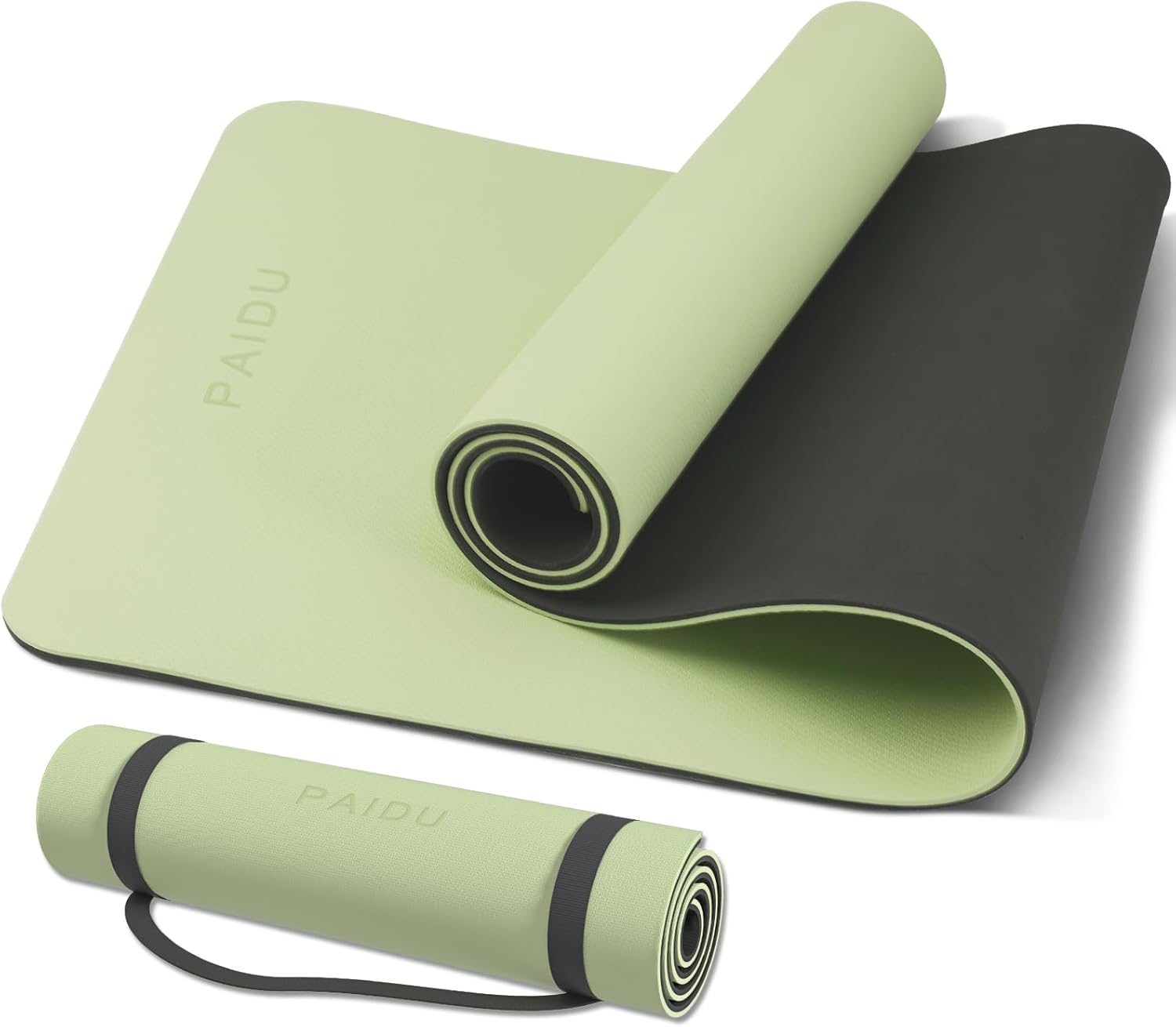 PAIDU Yoga Mat Non Slip Anti-tear,extra thick High Resiliency Professional POE Yoga Mats for Women Men Kids,70"x24"x10mm,Workout, Yoga, Pilates and Floor Exercise, with Carrier Strap
