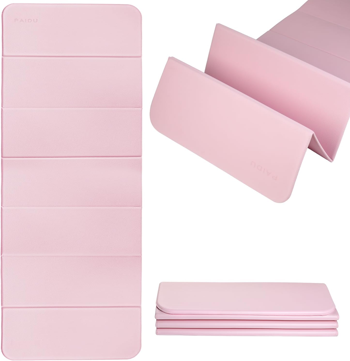 PAIDU Foldable Yoga mat -10mm thick, POE material, portable multi-functional folding mat - comfortable and durable, easy to carry, suitable for outdoor travel, home exercise and yoga fitness