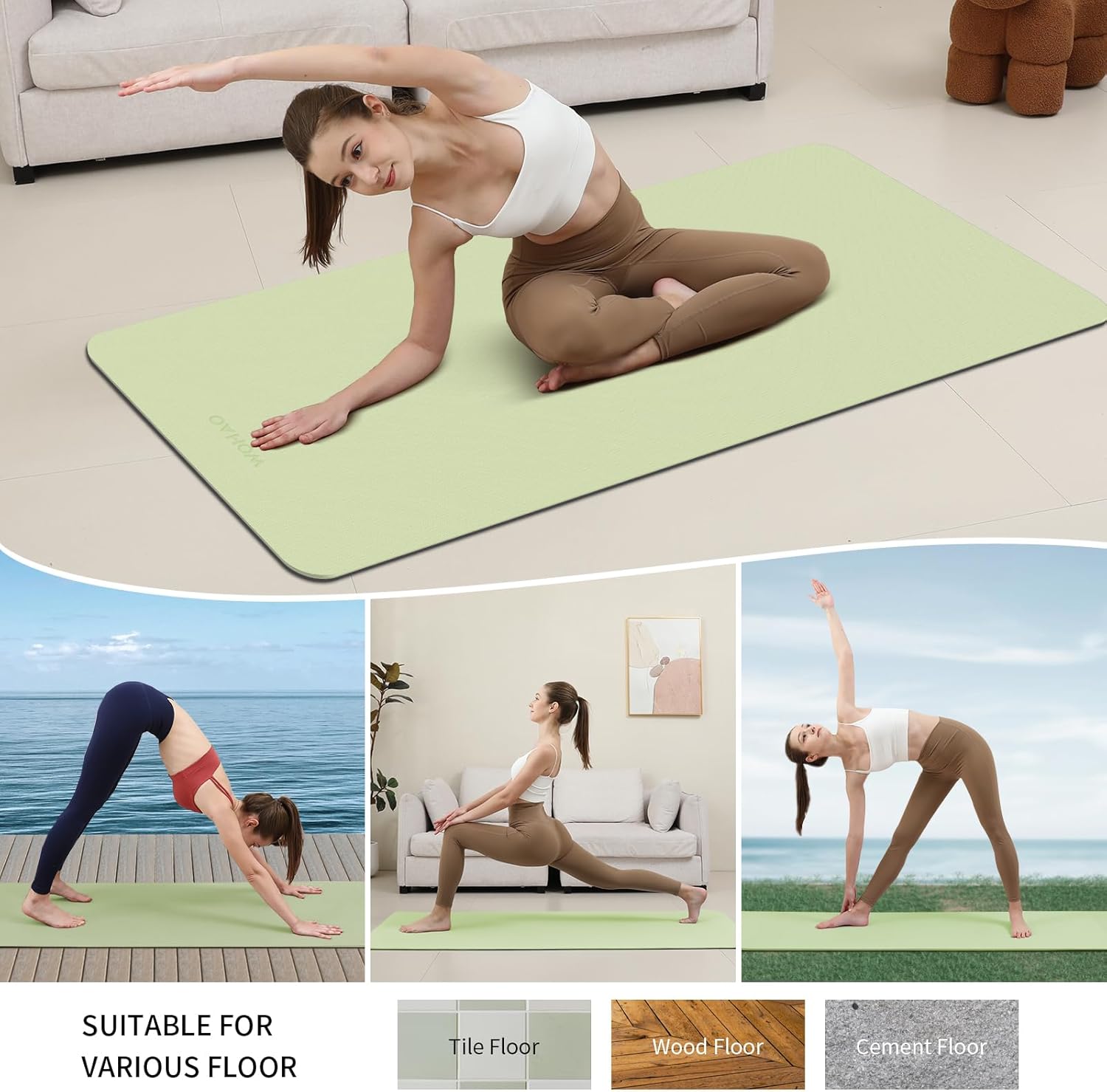 WOHAO Extra Thick 8mm Yoga Mat, 72