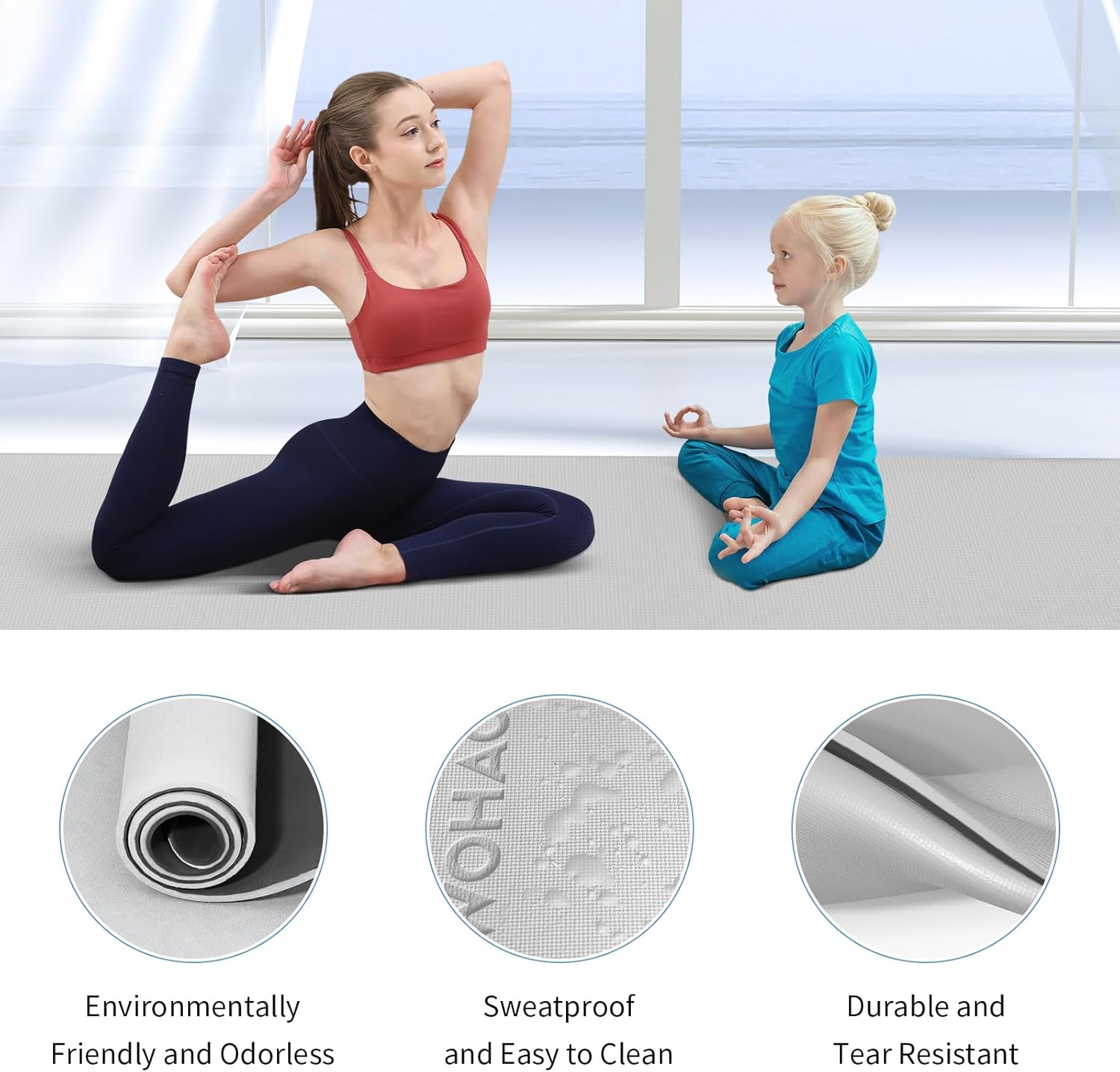 WOHAO Extra Thick 8mm Yoga Mat, 72