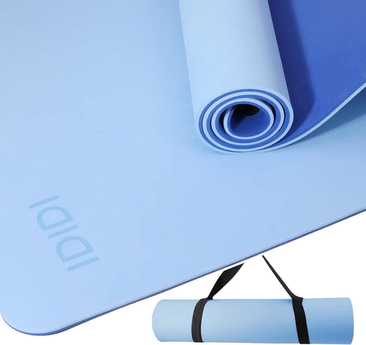 IDIDI Yoga Mat with Strap,Non-Skid Workout Mat,8mm Thick Yoga Mat,POE Yoga Mats for Women Men Kids,Exercise Mat with Easy-Cinch,72"x24"x0.32” (183x61x0.8cm)
