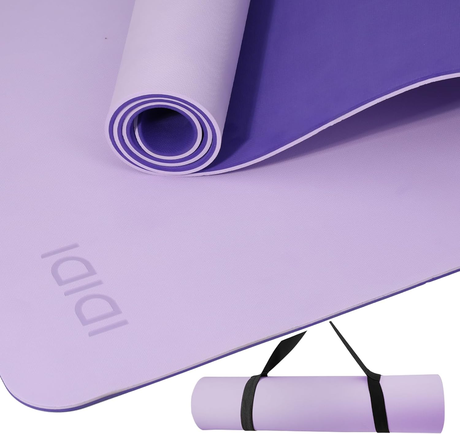 IDIDI Yoga Mat with Strap,Non-Skid Workout Mat,8mm Thick Yoga Mat,POE Yoga Mats for Women Men Kids,Exercise Mat with Easy-Cinch,72"x24"x0.32” (183x61x0.8cm)