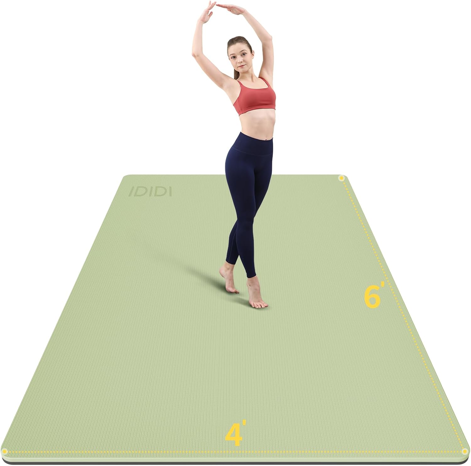 8mm Large Yoga Mat (6'x 4') - Extra Long and Wide 72 x 48 x 0.32 inches, Non-Slip POE Fitness Mat, Eco-Friendly, Thick Wide Exercise Mat for Home Workouts Ideal for Yoga and Pilates.