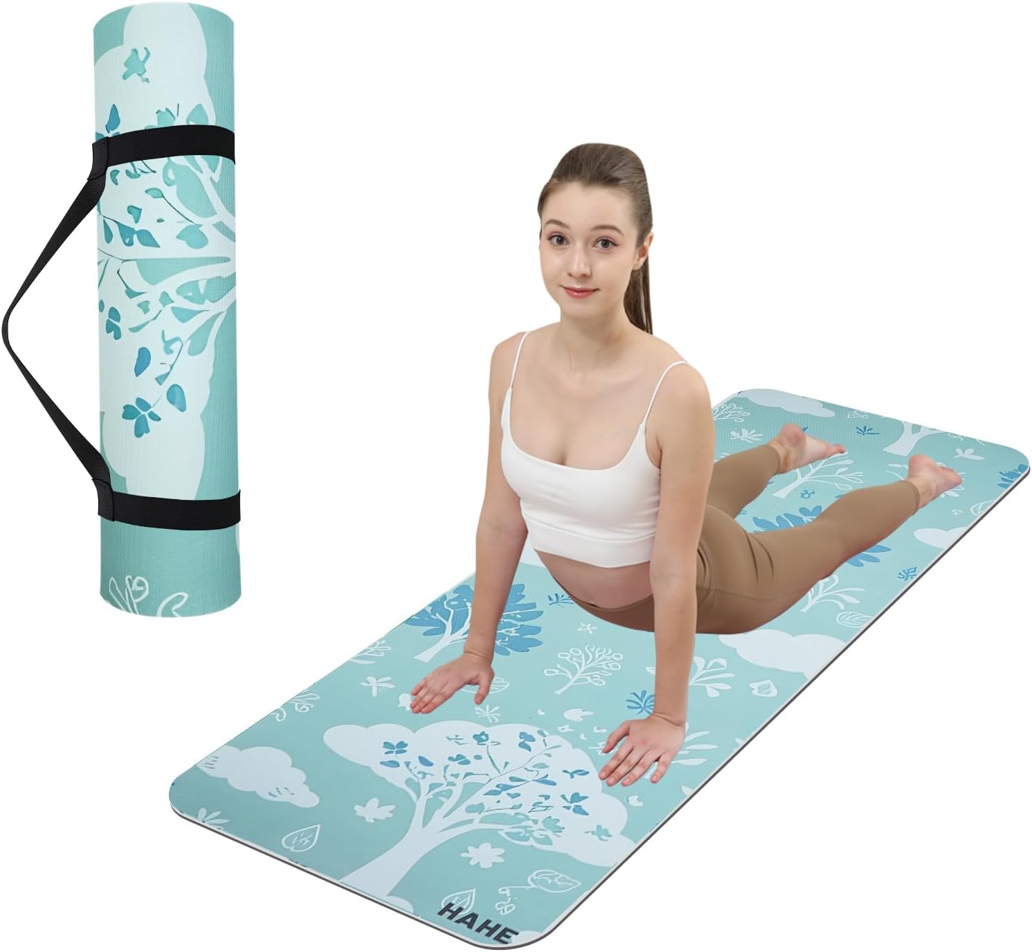 Large Yoga Mat - 80CM Wide Yoga Matt Non-Slip Thick 1/3 Inch Eco-Friendly Exercise Mat with Carrying Strap for Women Yoga, Pilates, Home Workouts (72x32")