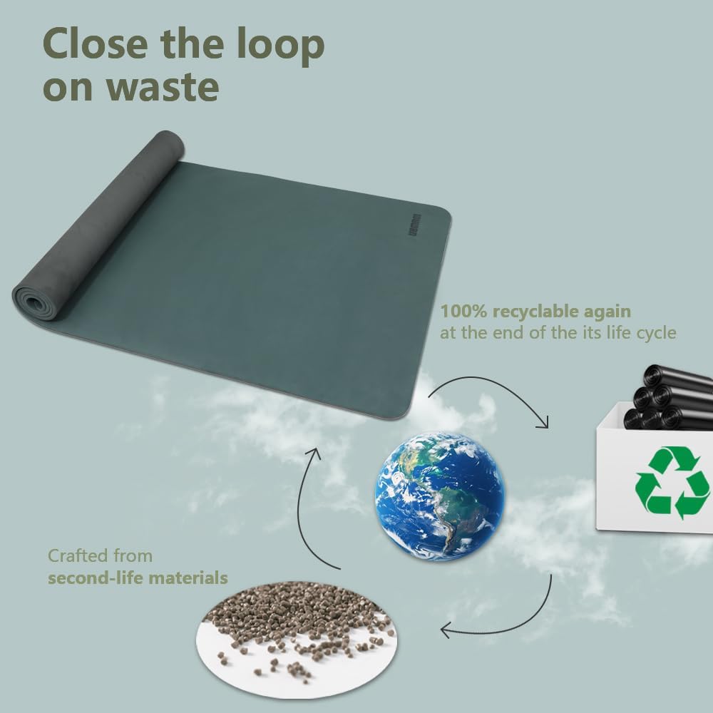 Large Yoga Mat - 80CM Wide Yoga Matt Non-Slip Thick 1/3 Inch Eco-Friendly Exercise Mat with Carrying Strap for Women Yoga, Pilates, Home Workouts (72x32