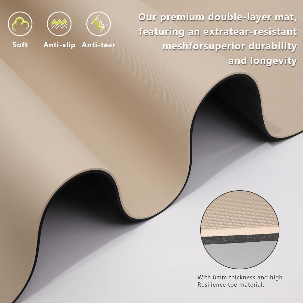 Large Yoga Mat - 80CM Wide Yoga Matt Non-Slip Thick 1/3 Inch Eco-Friendly Exercise Mat with Carrying Strap for Women Yoga, Pilates, Home Workouts (72x32