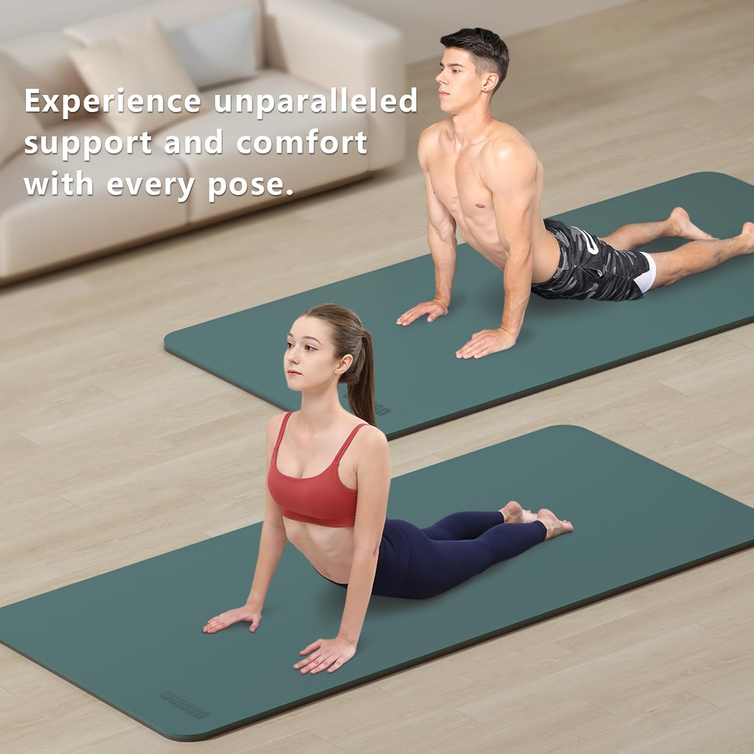 Large Yoga Mat - 80CM Wide Yoga Matt Non-Slip Thick 1/3 Inch Eco-Friendly Exercise Mat with Carrying Strap for Women Yoga, Pilates, Home Workouts (72x32