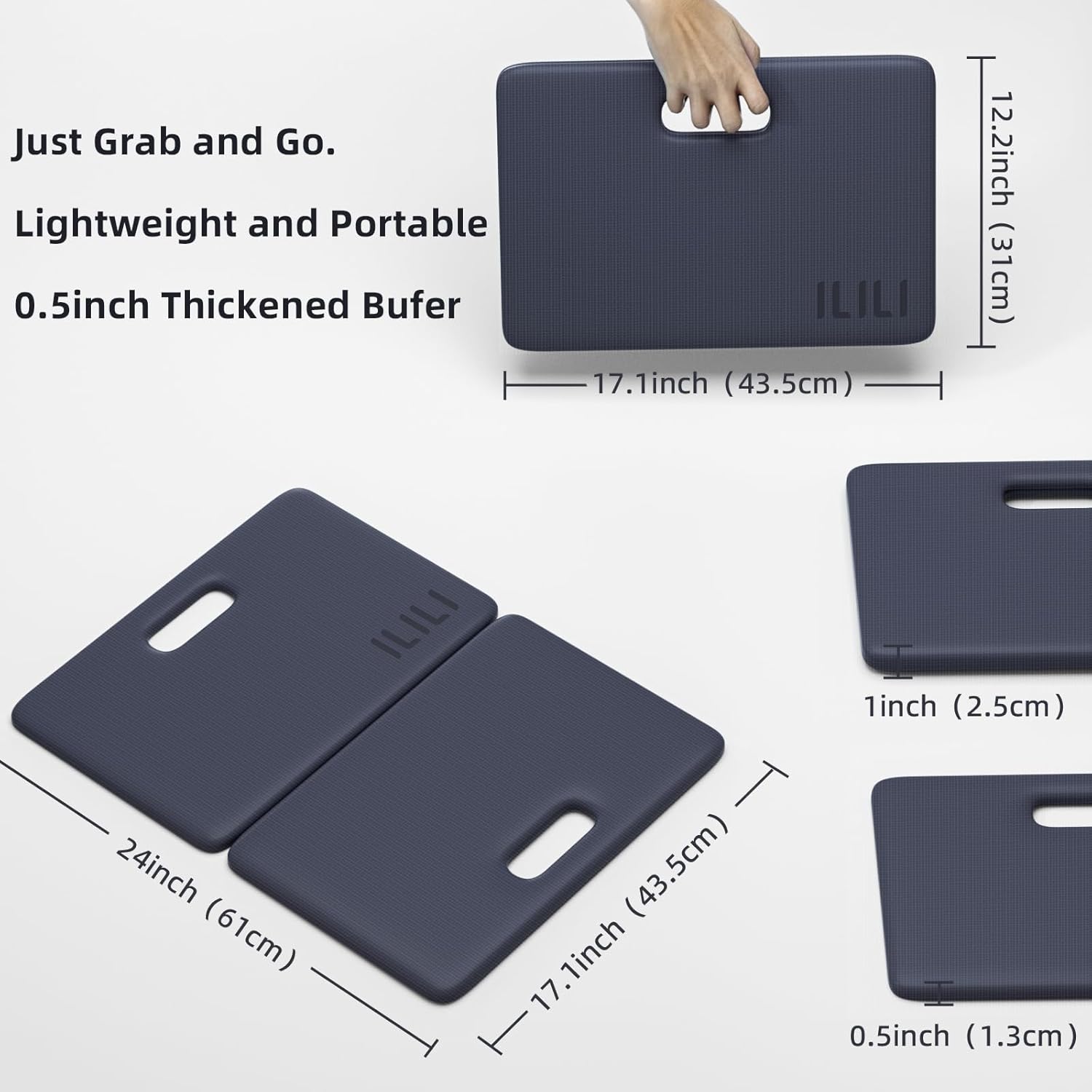 Foldable Yoga Kneeling Mat 1inch, TPE Soft Cushion for Knee Push-ups, Plank Support Pad, Elbow/Knee Support Folding Mat, Portable and Lightweight for Yoga Pilates, Fitness Exercise, Outdoor