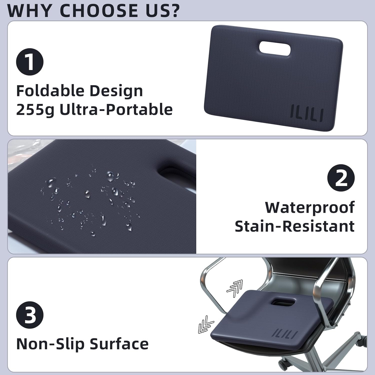 Foldable Yoga Kneeling Mat 1inch, TPE Soft Cushion for Knee Push-ups, Plank Support Pad, Elbow/Knee Support Folding Mat, Portable and Lightweight for Yoga Pilates, Fitness Exercise, Outdoor