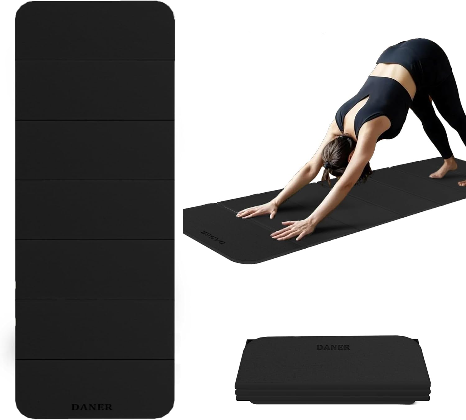 Foldable Extra Thick 1/2" Yoga Mat,Non Slip,Easy to Store for Yoga/Travel/Pilates/Workouts/Camping,Eco-Friendly Exercise (68.9"L x 24"W)